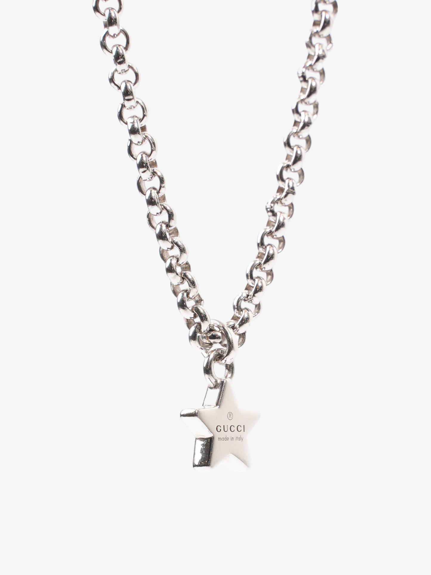 Gucci Star Pendant Necklace Silver Silver Sterling
