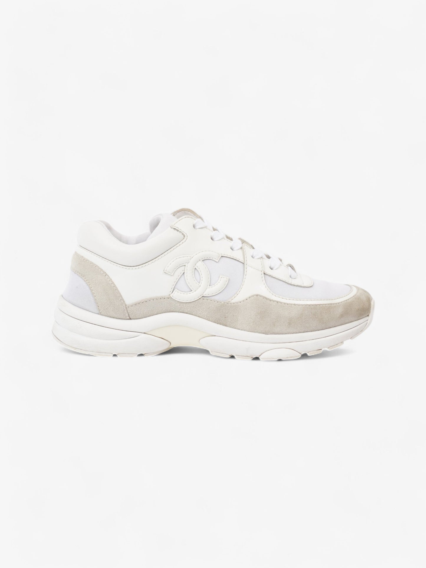 Chanel CC Logo Sneakers White Suede EU 39 UK 6
