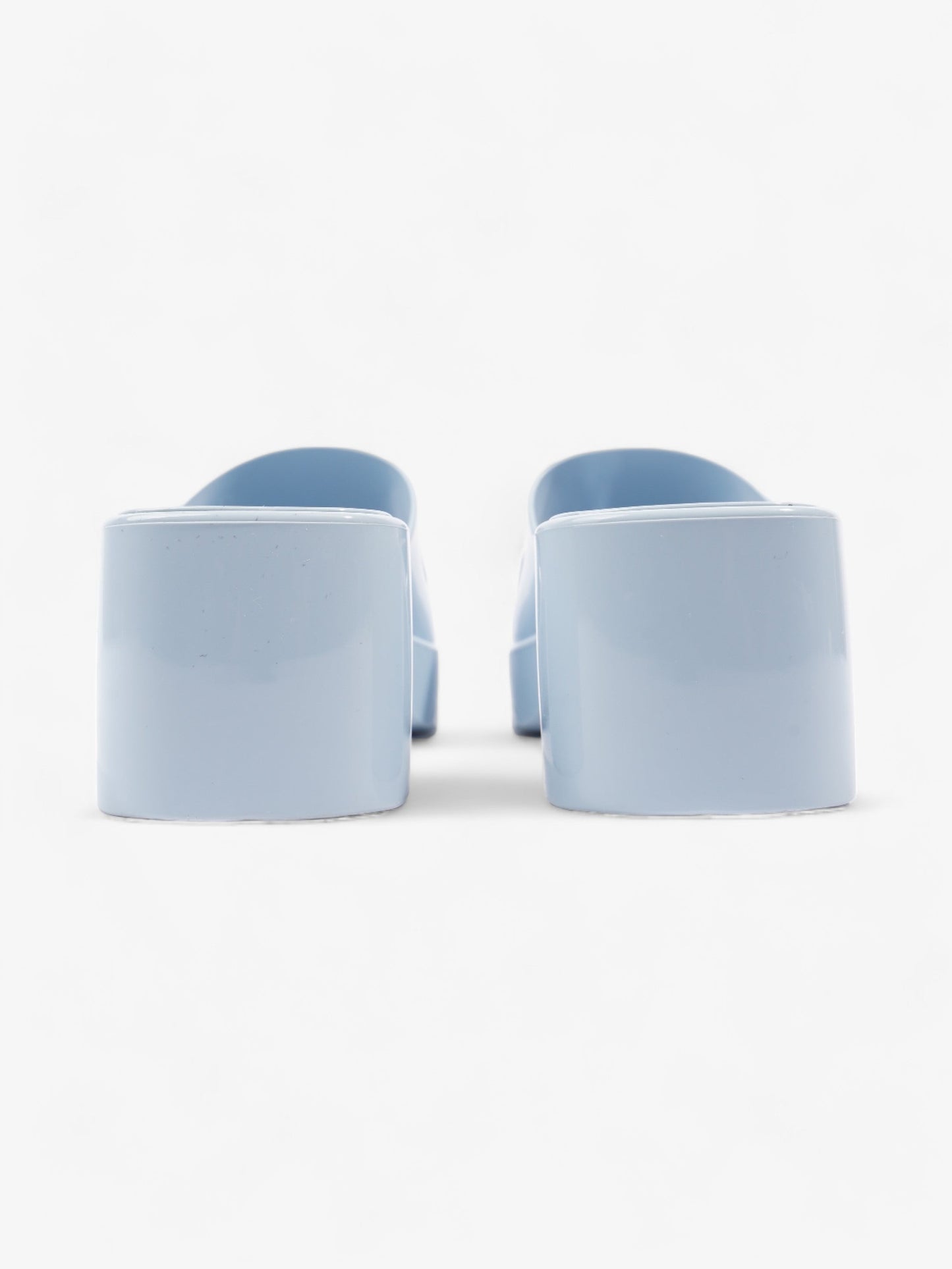 Gucci Logo Platform Slide Sandal 50mm Light Blue Rubber EU 37 UK 4