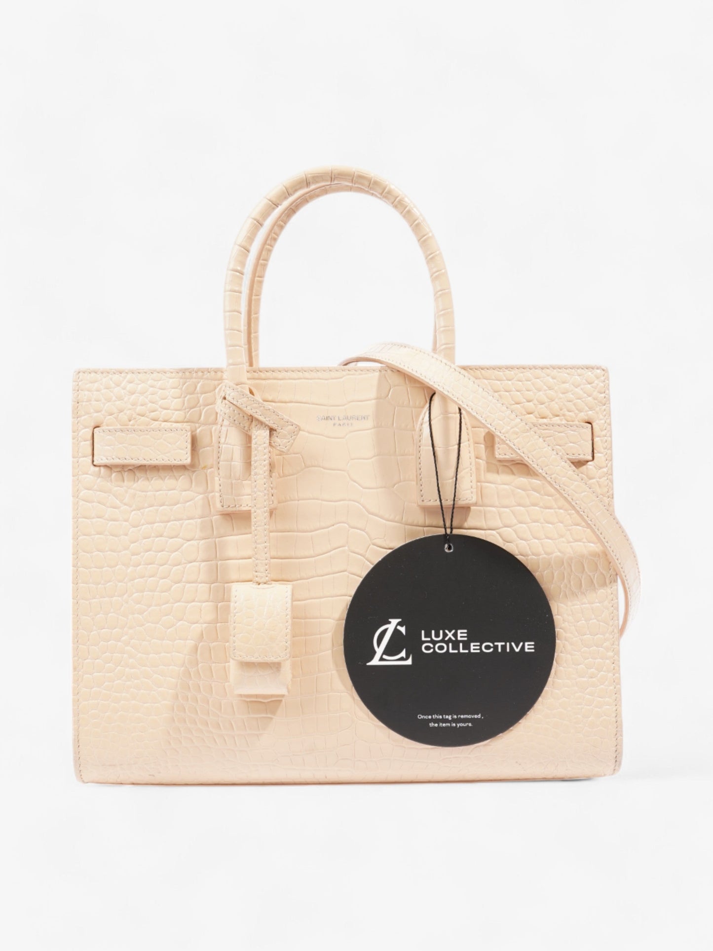 Saint Laurent Sac De Jour Light Beige Embossed Leather Baby