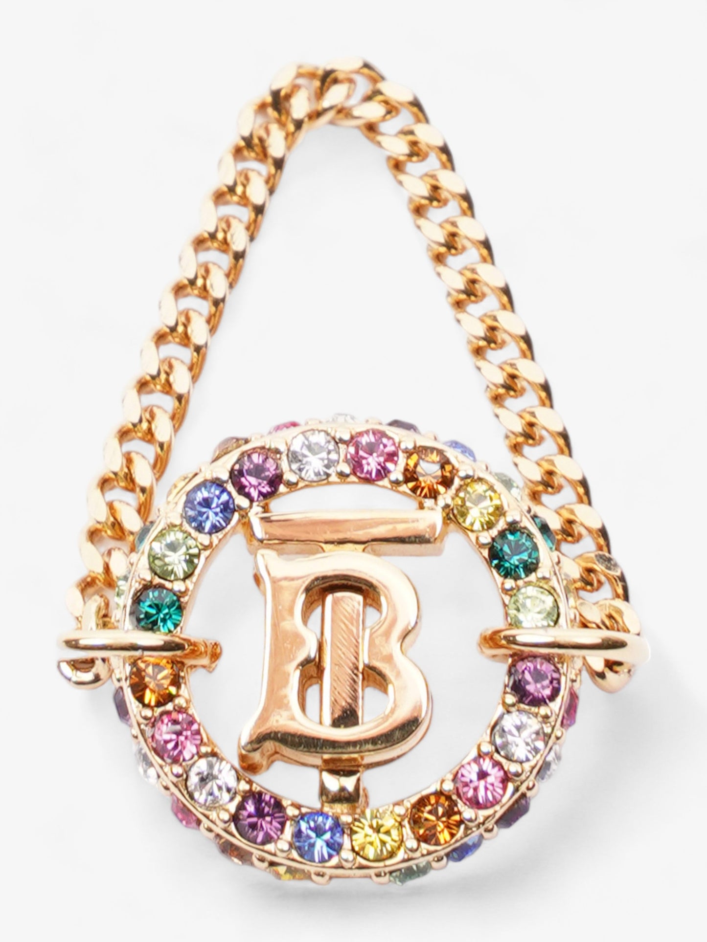 Burberry TB Pave Chain Ring Gold / Multicoloured Brass 52 (Diameter - 16.7mm)