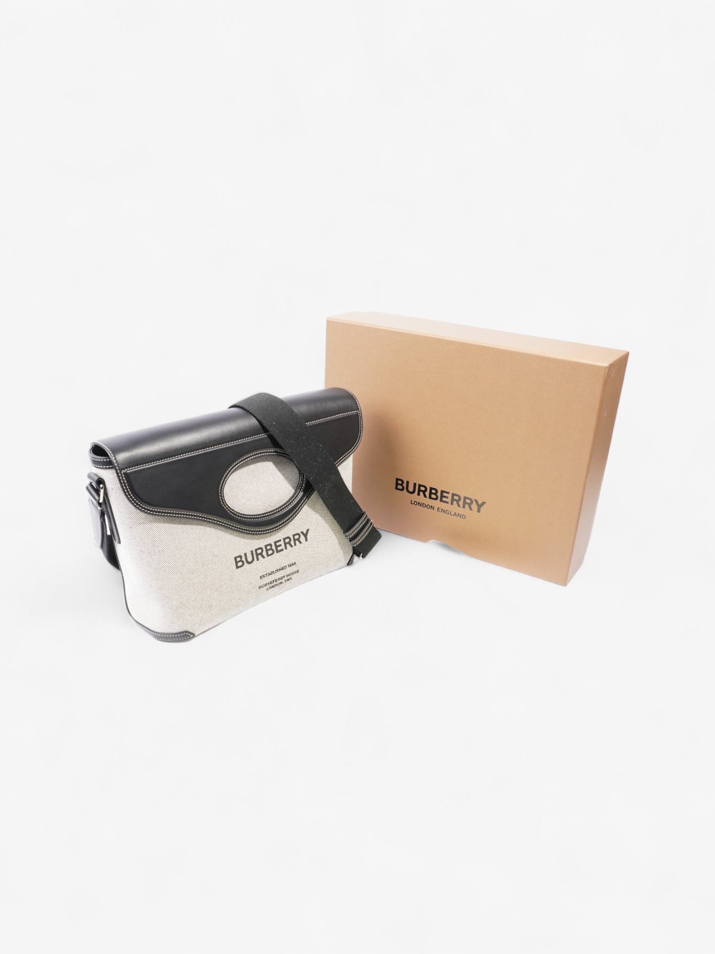 Burberry Horseferry Print Grey / Black Canvas