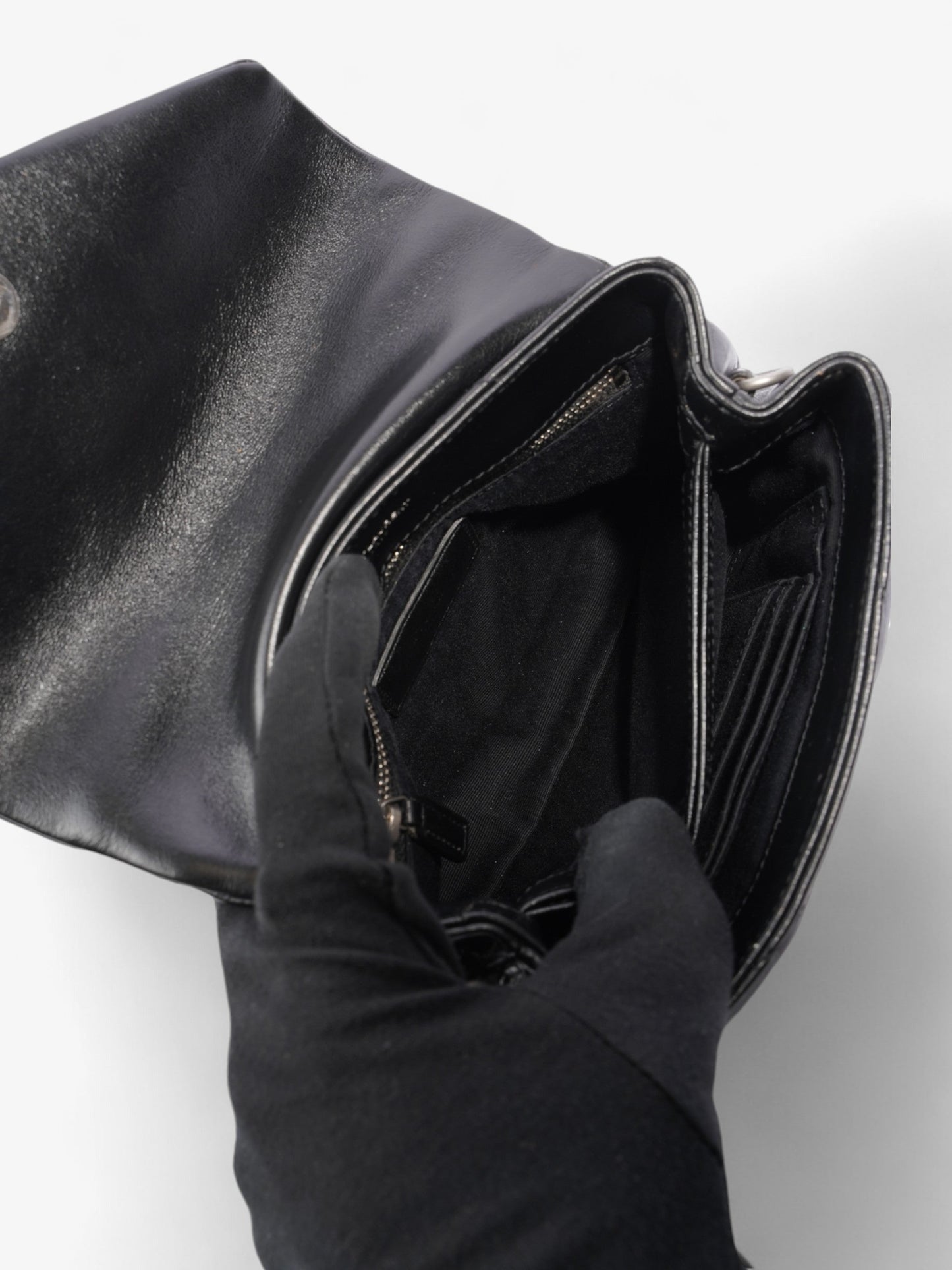 Saint Laurent Lou Lou Black Matelasse Leather Toy