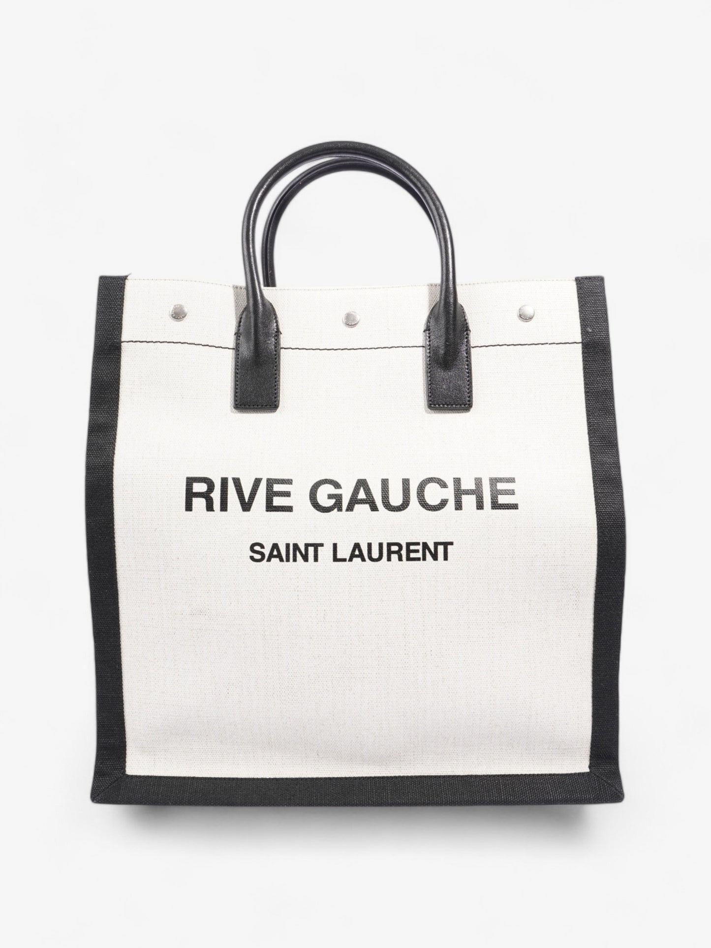 Saint Laurent Rive Gauche Tote Black / White Canvas