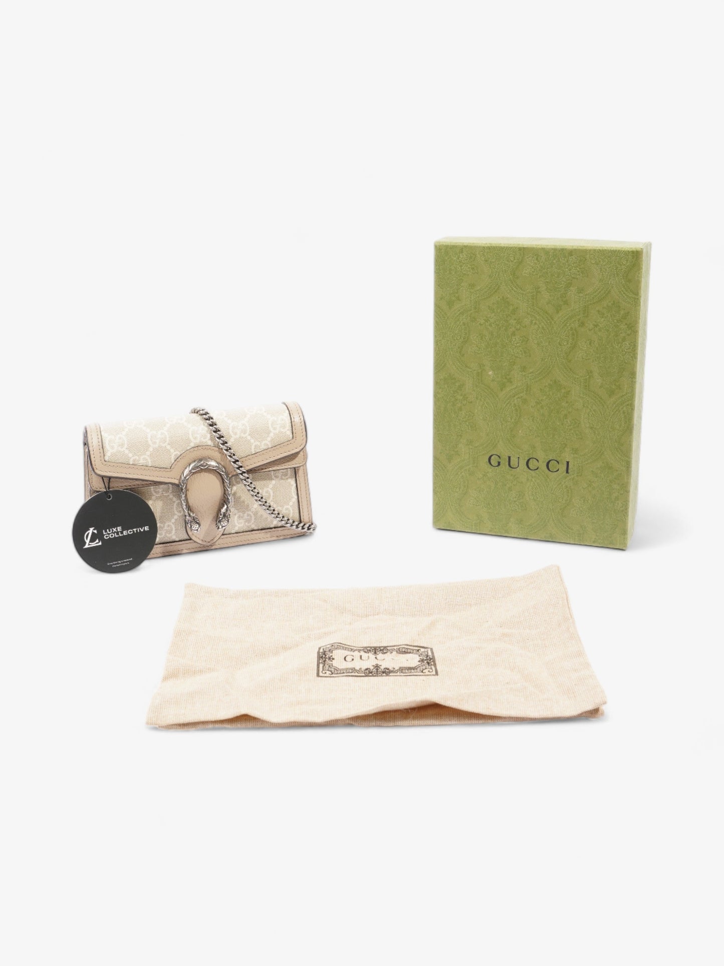 Gucci Dionysus GG Super Mini Beige And White GG Supreme / Oatmeal Coated Canvas