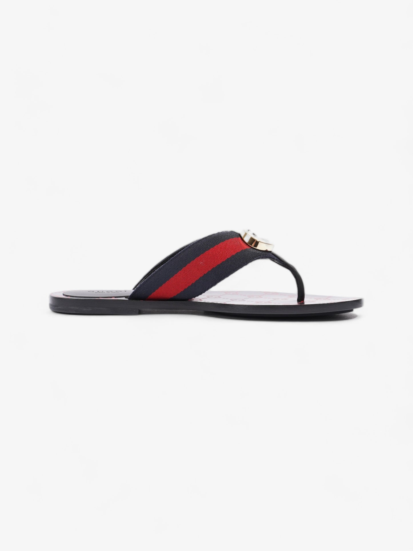 Gucci Web Stripe Thong Sandals Black / Red / Blue Canvas EU 36 UK 3