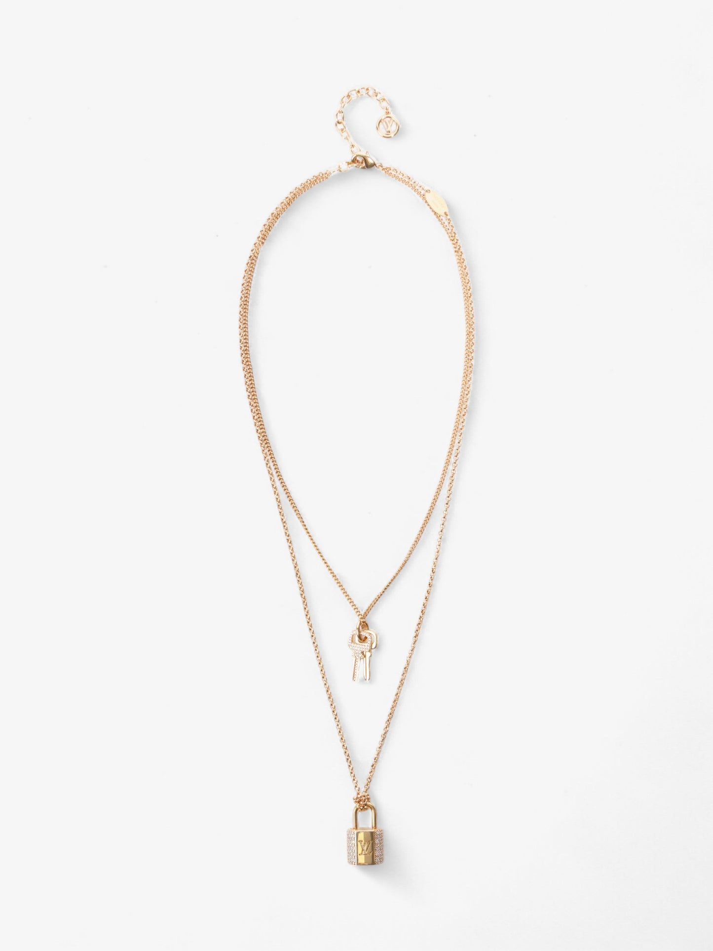 Louis Vuitton LV Padlock Necklace Gold Base Metal