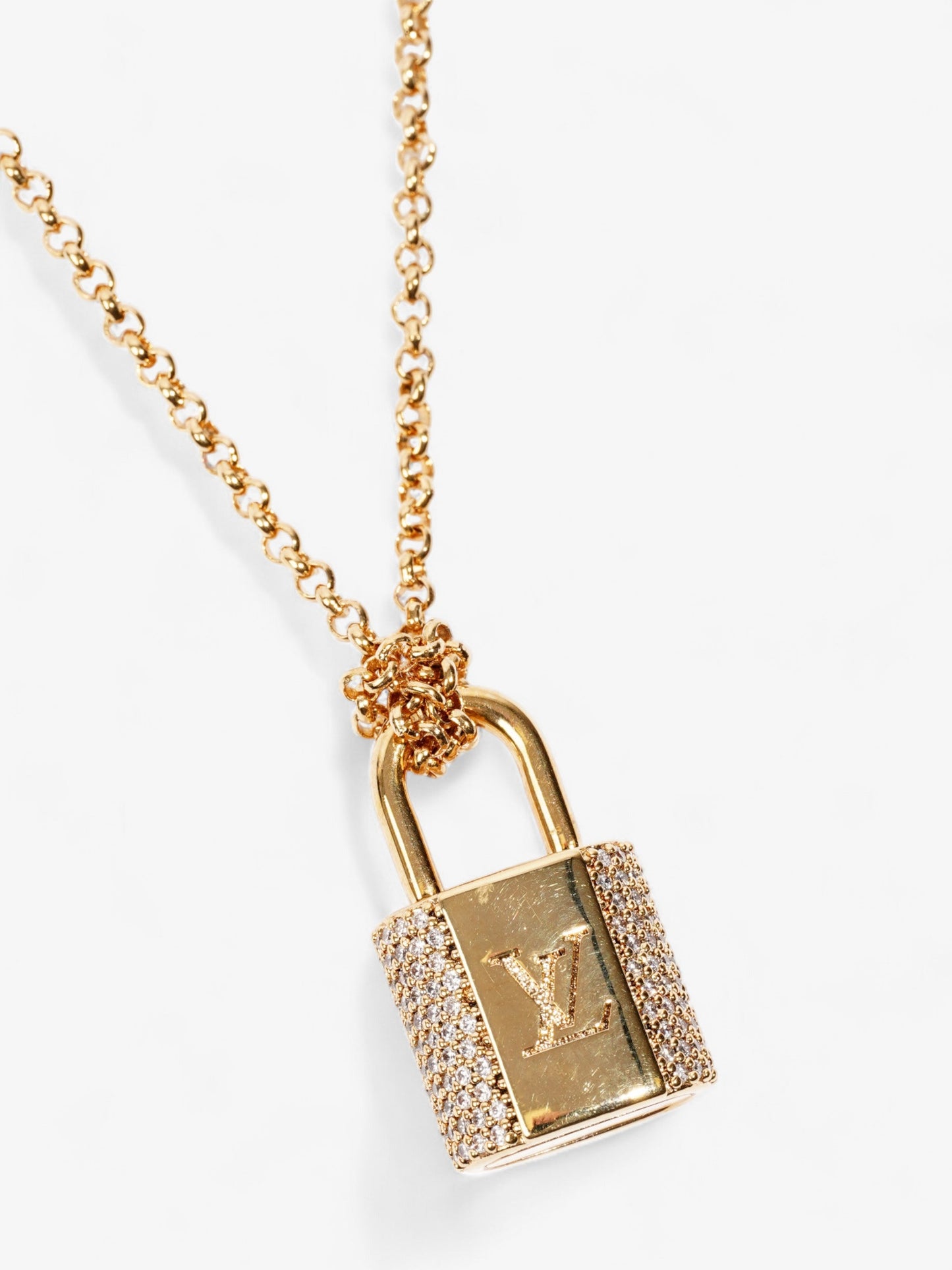 Louis Vuitton LV Padlock Necklace Gold Base Metal