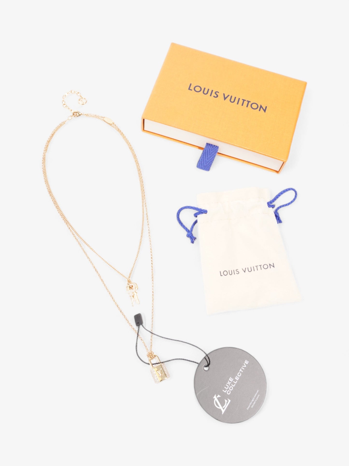 Louis Vuitton LV Padlock Necklace Gold Base Metal