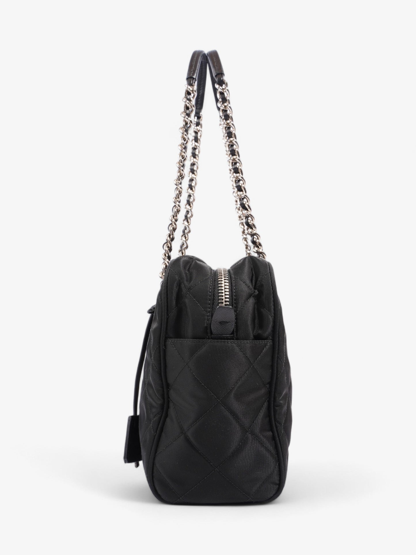 Prada Quilted Tote Black Re Nylon