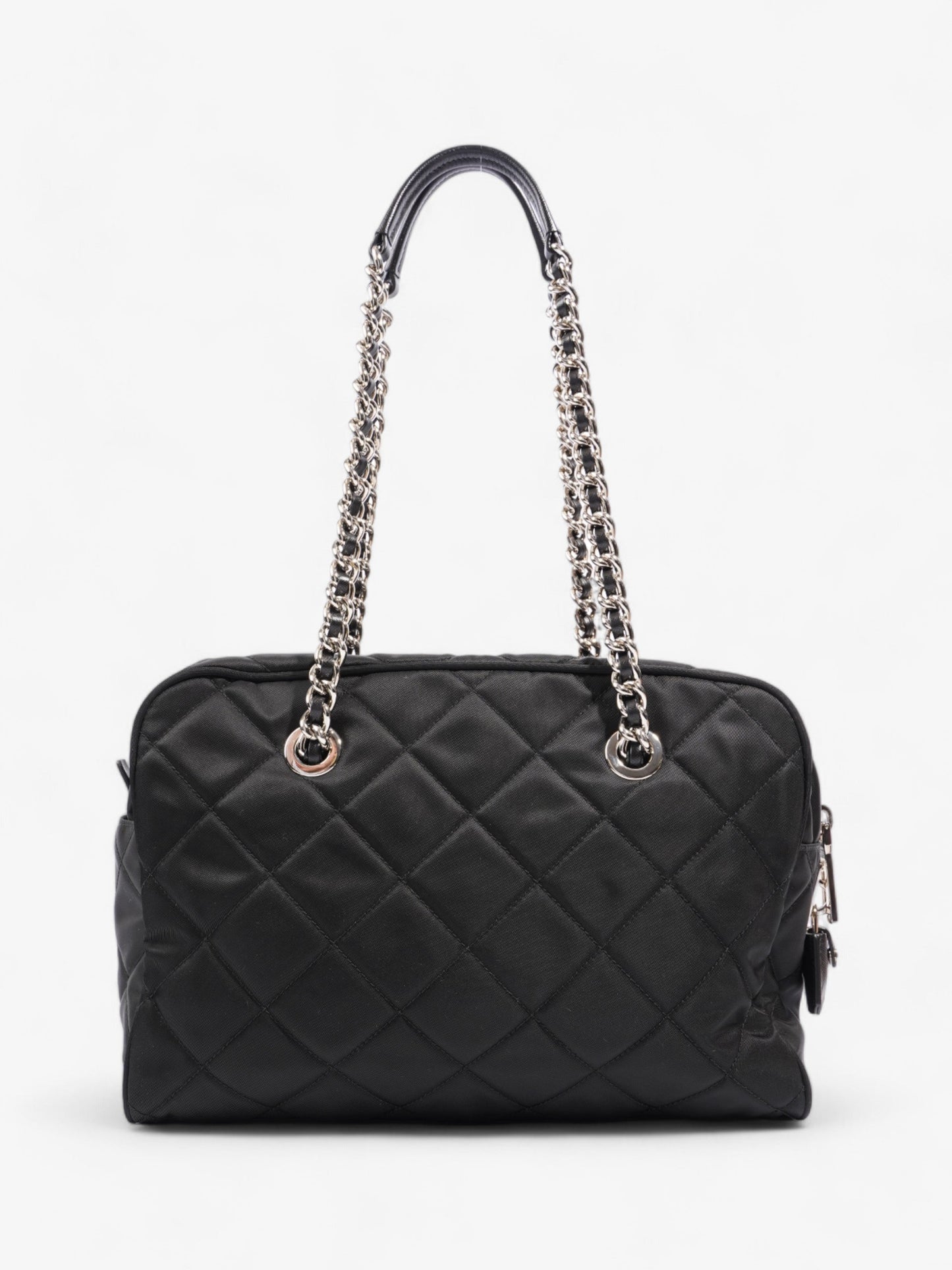 Prada Quilted Tote Black Re Nylon
