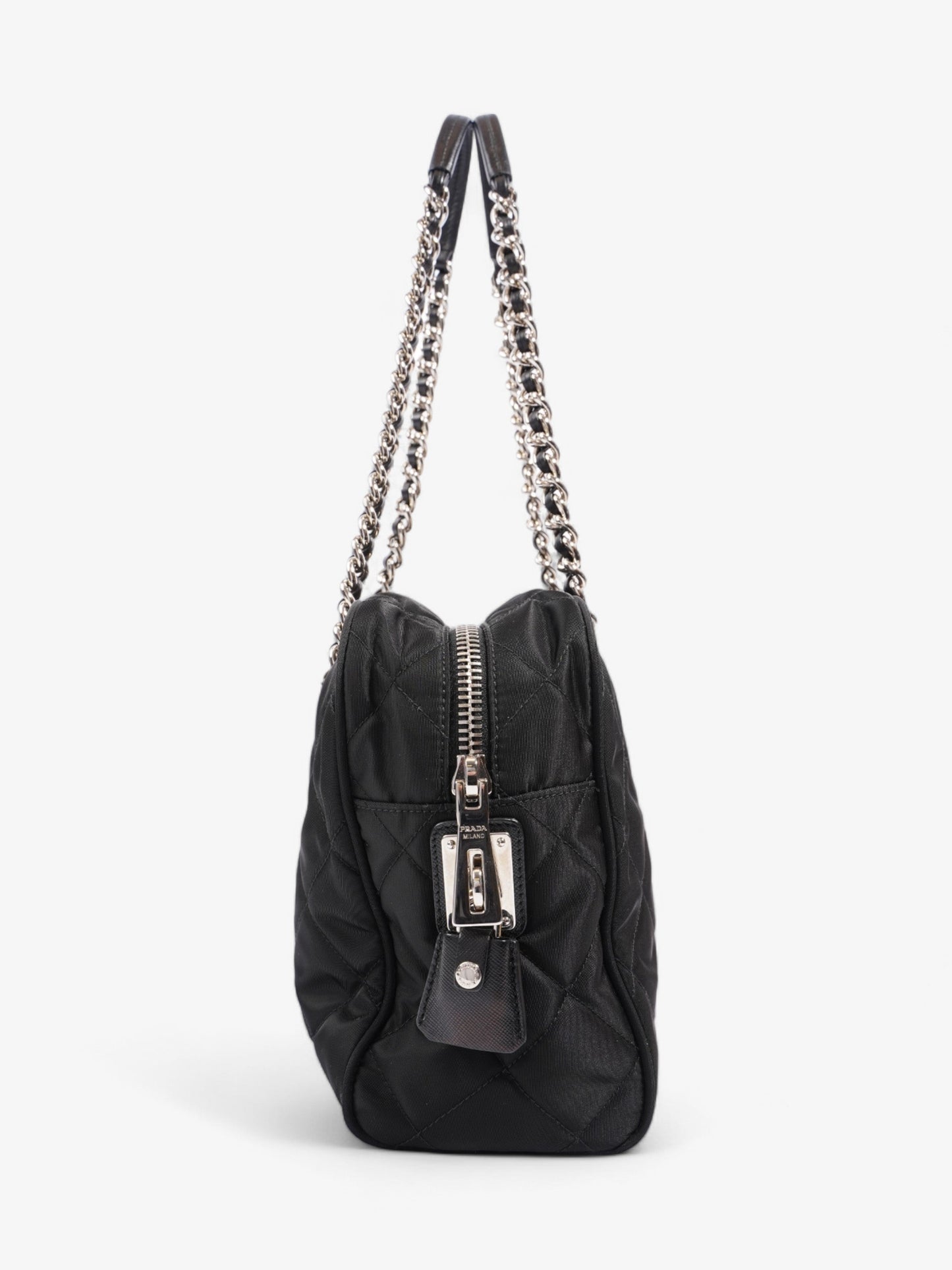 Prada Quilted Tote Black Re Nylon