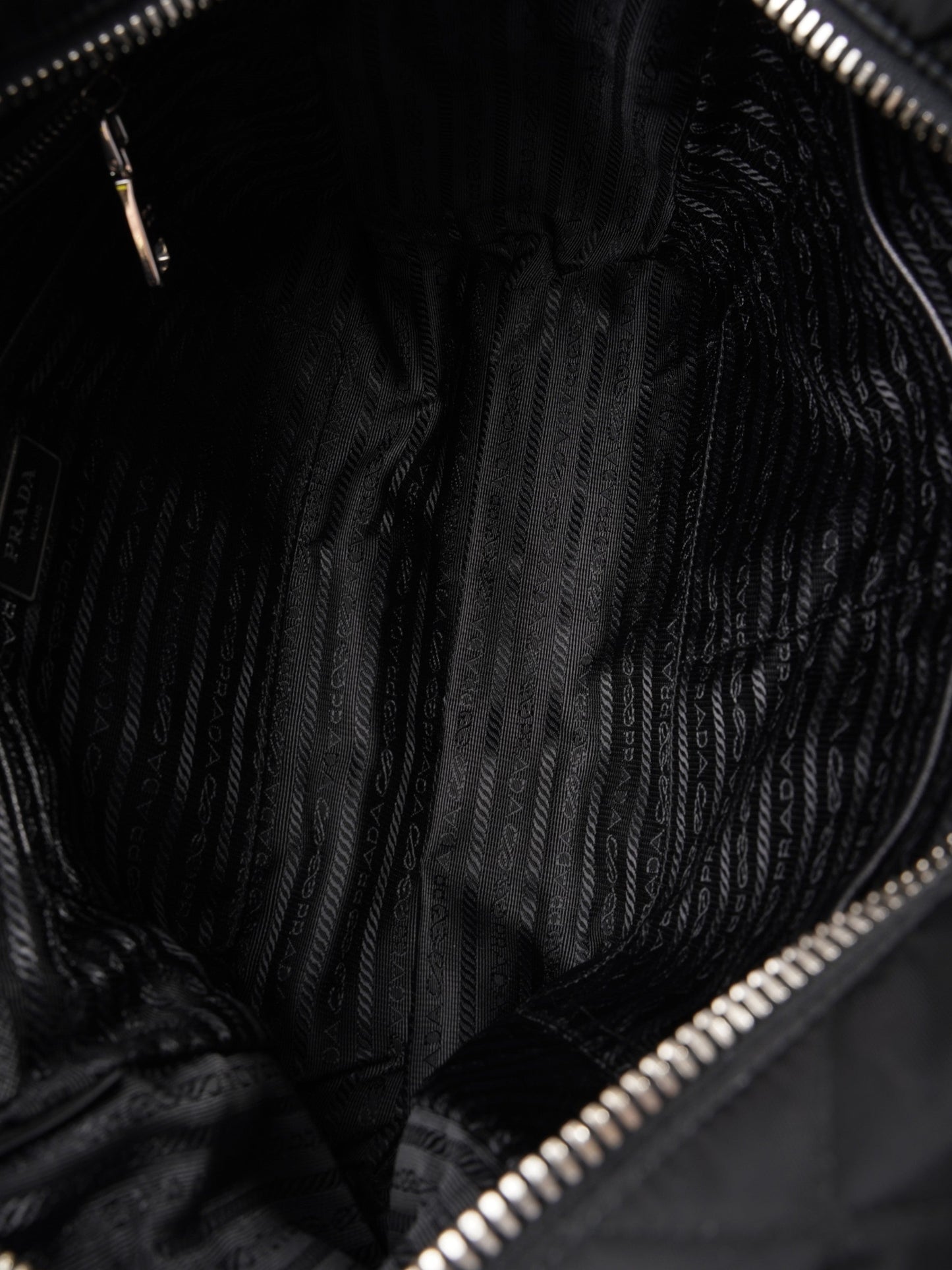 Prada Quilted Tote Black Re Nylon