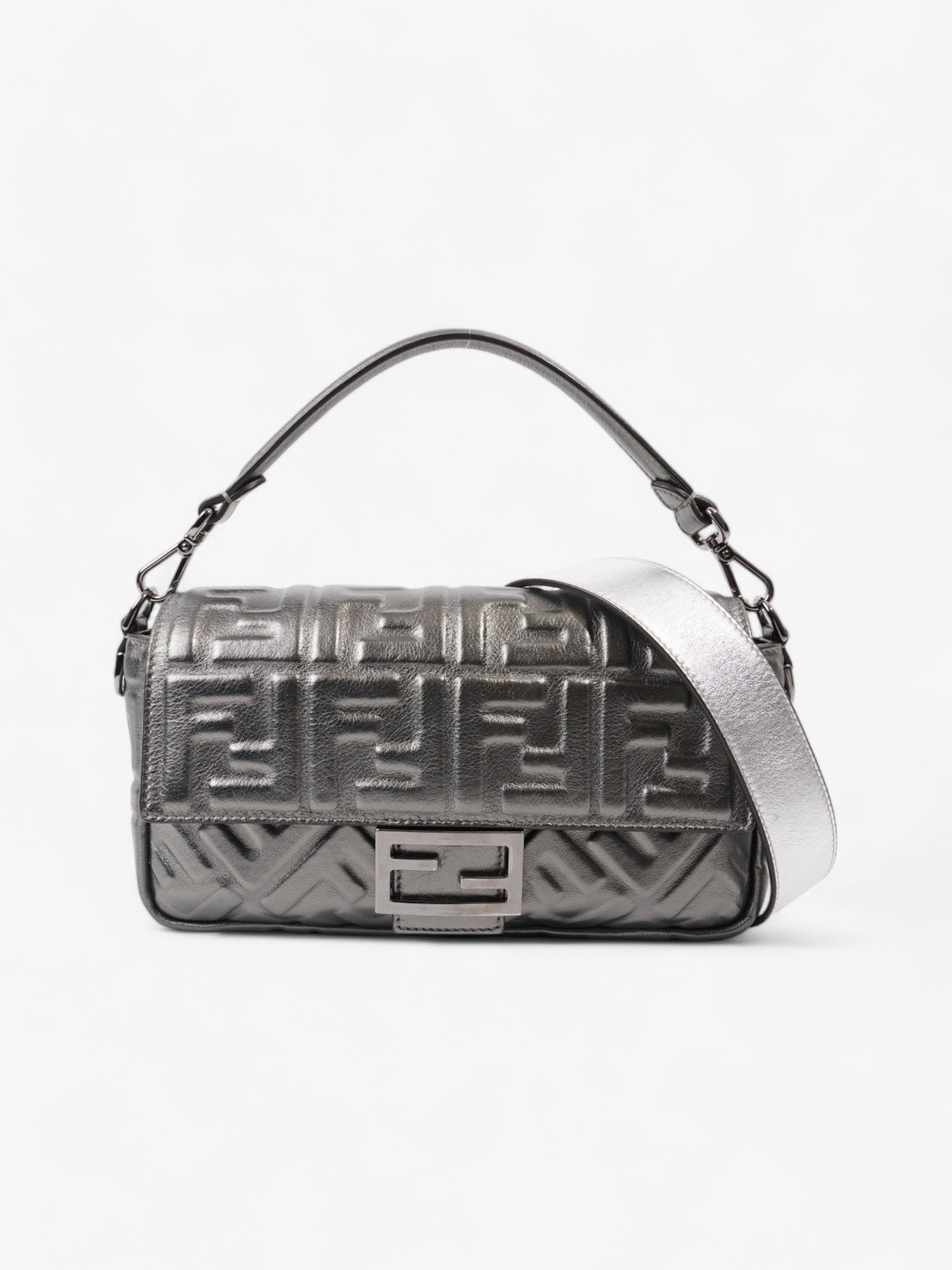 Fendi Baguette Metallic Lambskin Leather Medium
