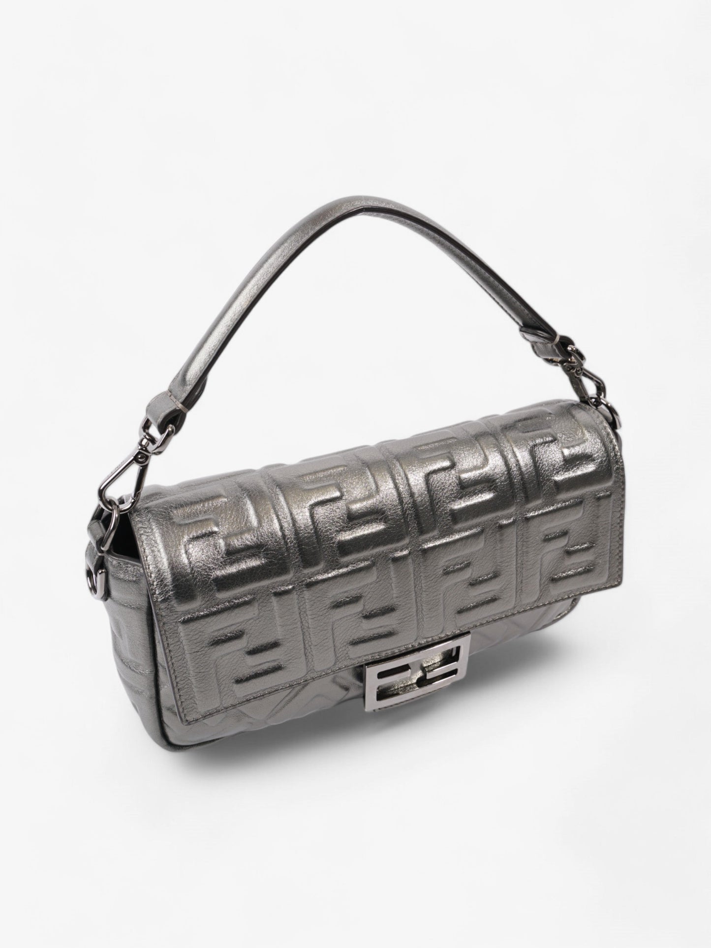 Fendi Baguette Metallic Lambskin Leather Medium