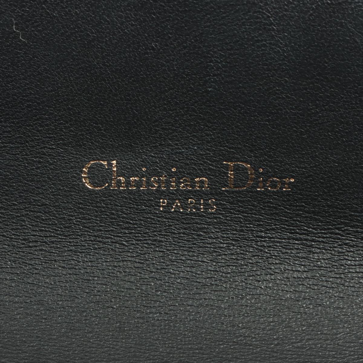 Christian Dior Saddle Leather Chain Wallet Black