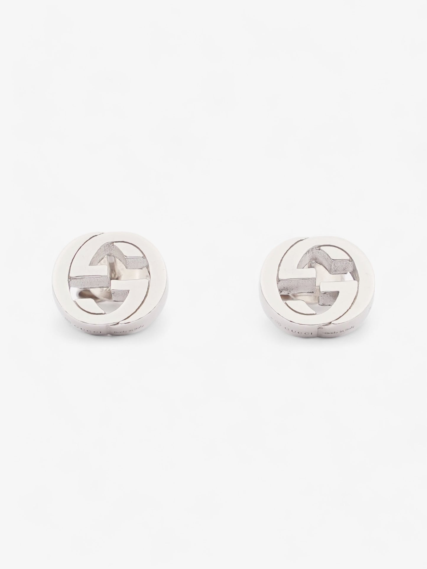 Gucci Interlocking Earrings Silver Silver Sterling