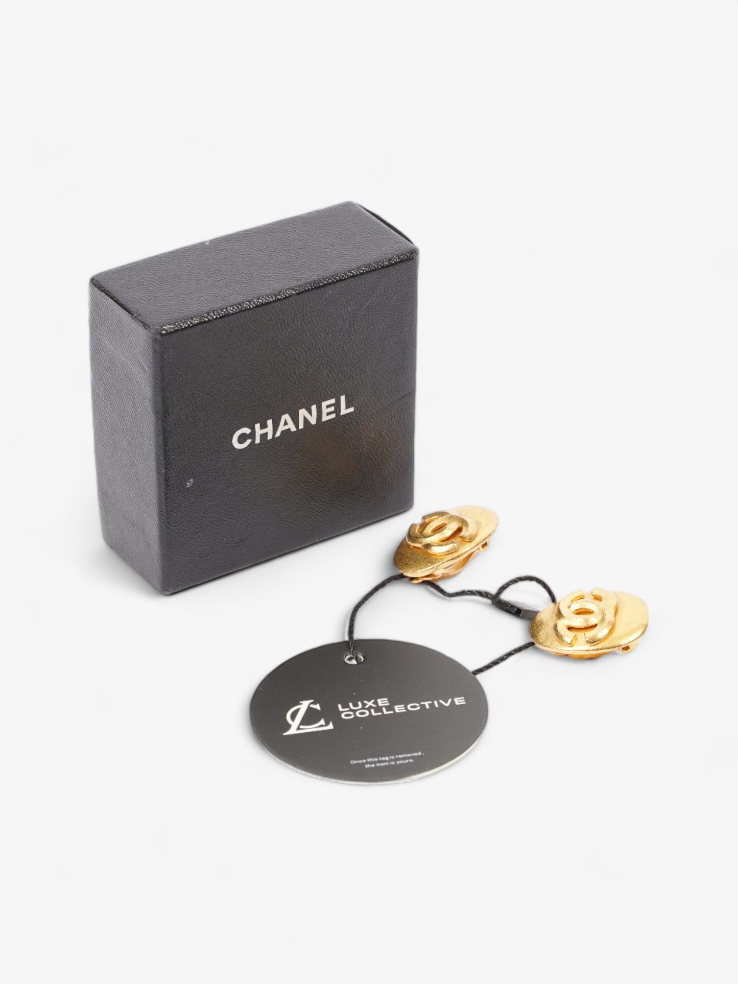 Chanel Oval Clip-On 96P Earrings Gold Gold Plated