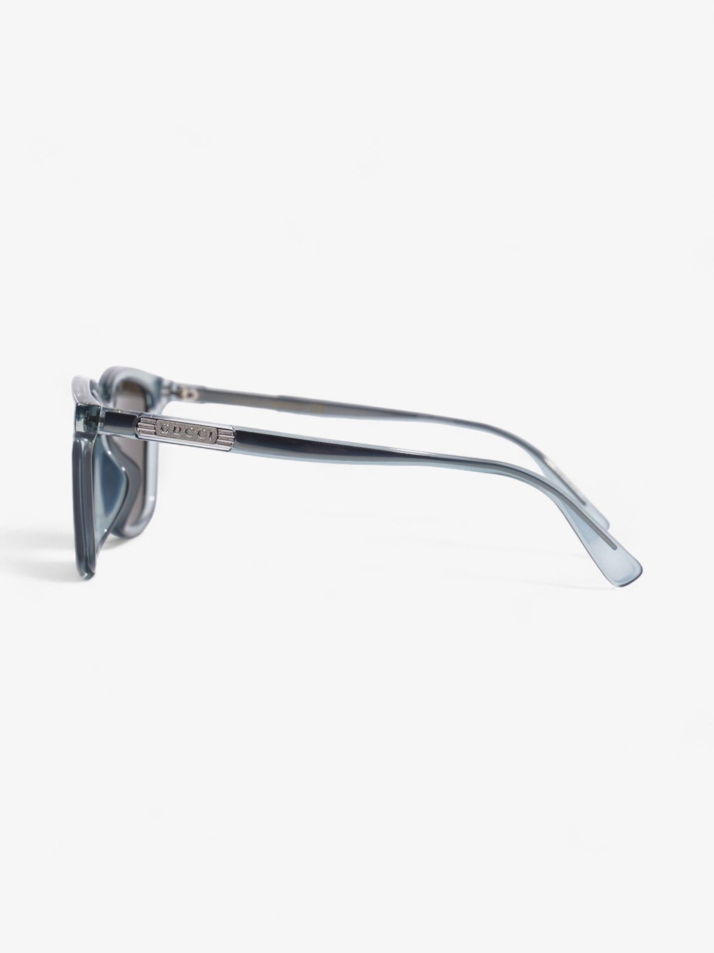Gucci Clear Frame Sunglasses Blue Acetate 150mm