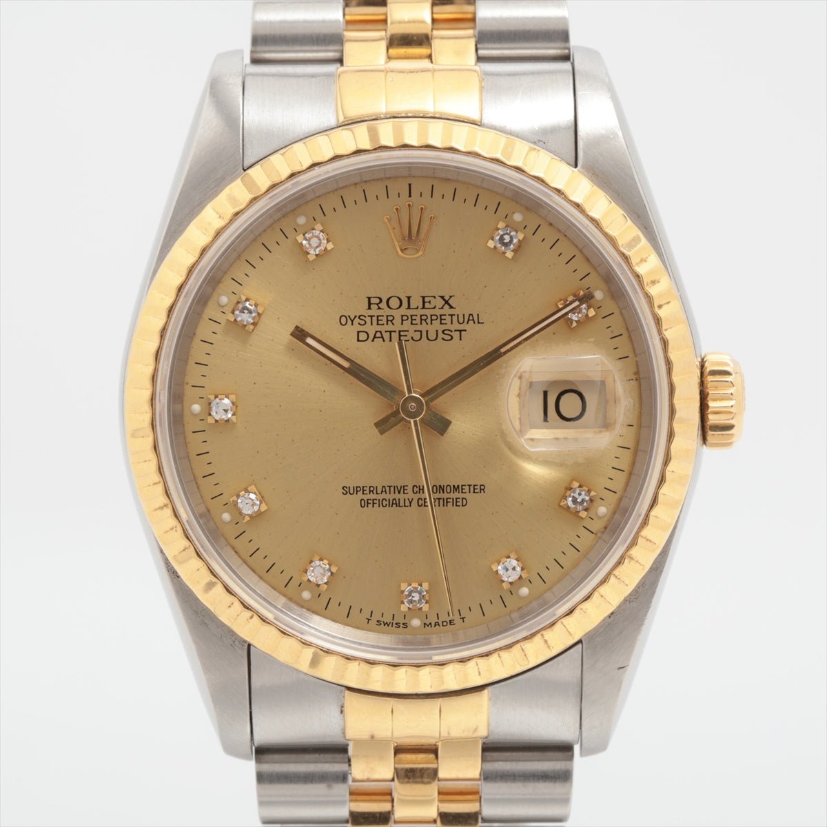 Rolex Datejust 36mm Two Toned with Diamonds Watch 16233