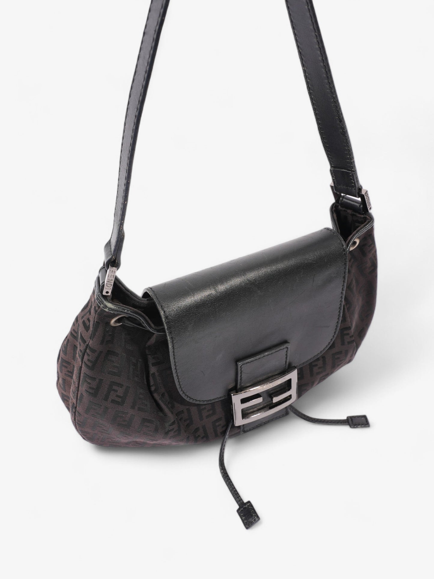 Fendi Zucchino Baguette Zucca / Black Canvas