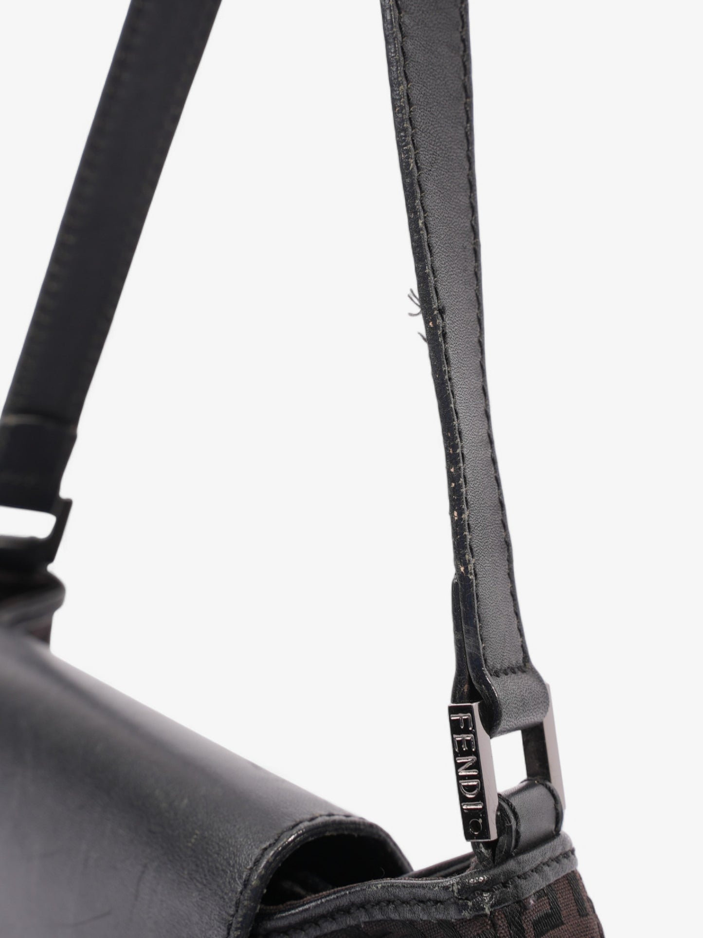 Fendi Zucchino Baguette Zucca / Black Canvas