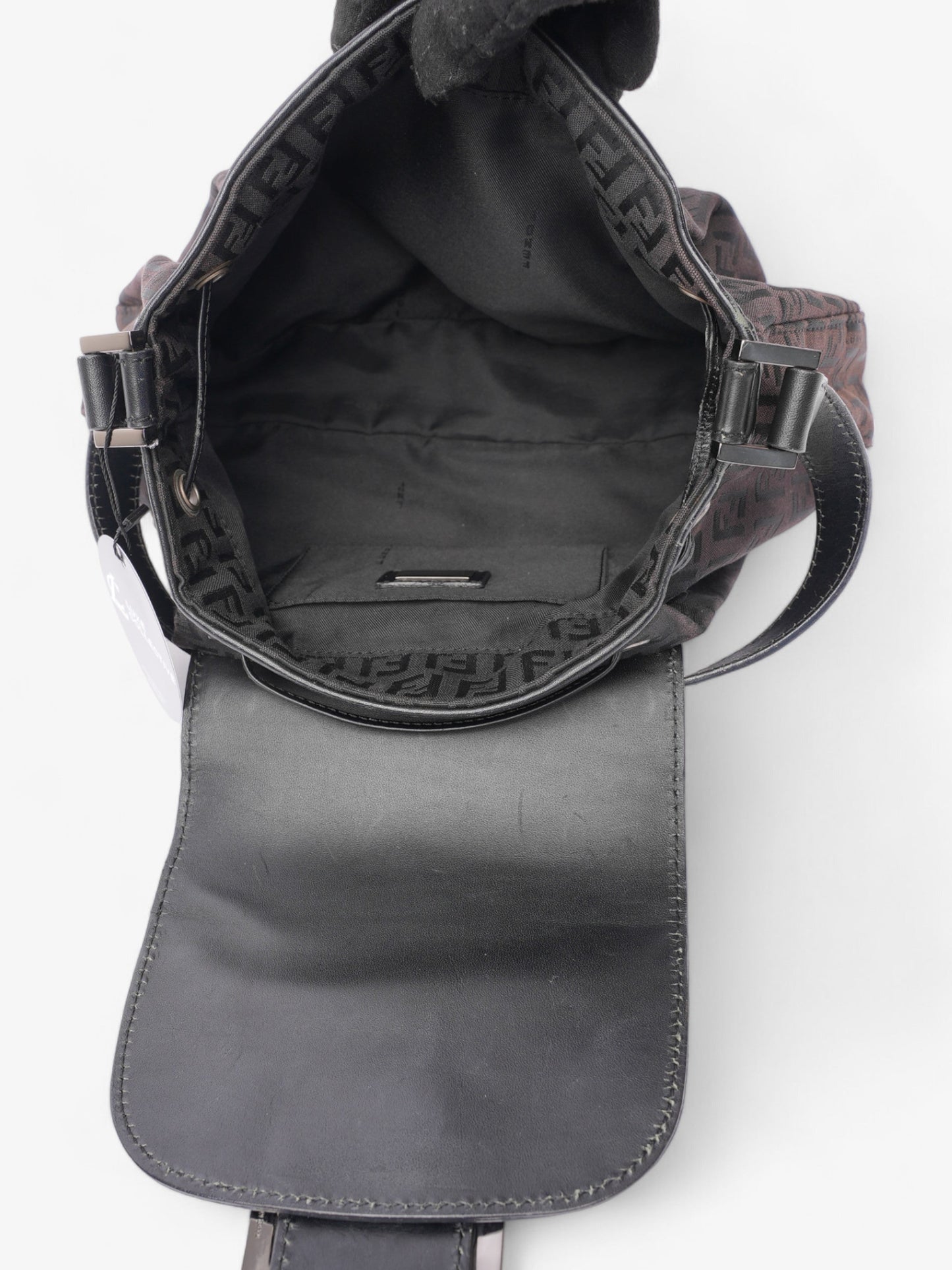Fendi Zucchino Baguette Zucca / Black Canvas