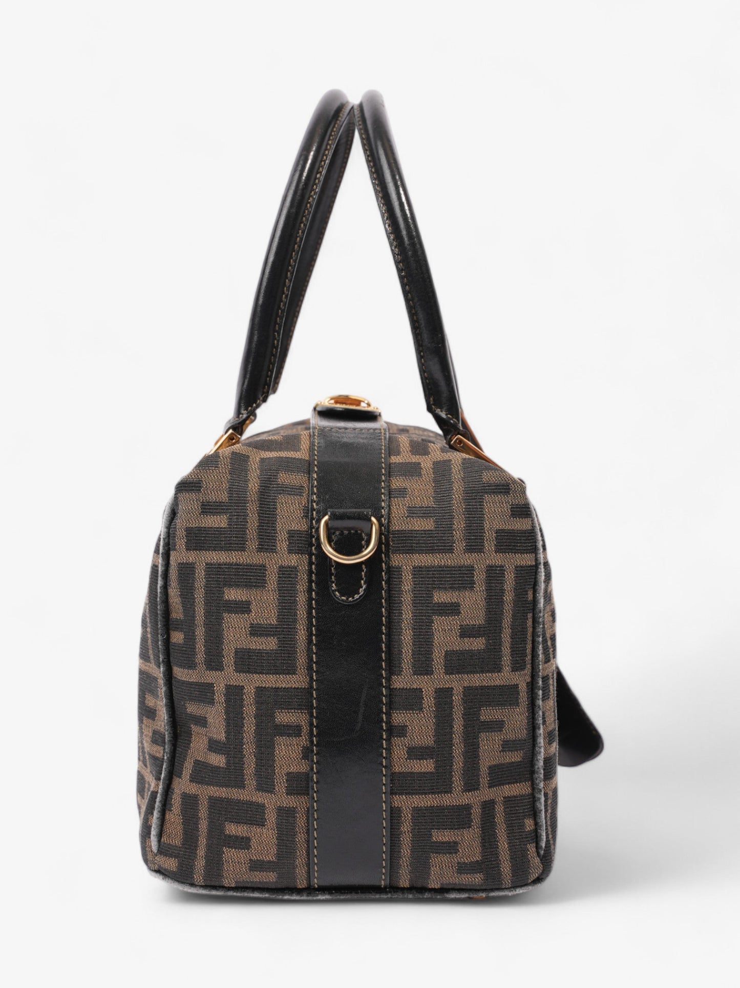 Fendi Two Way Boston Bag Zucca Canvas