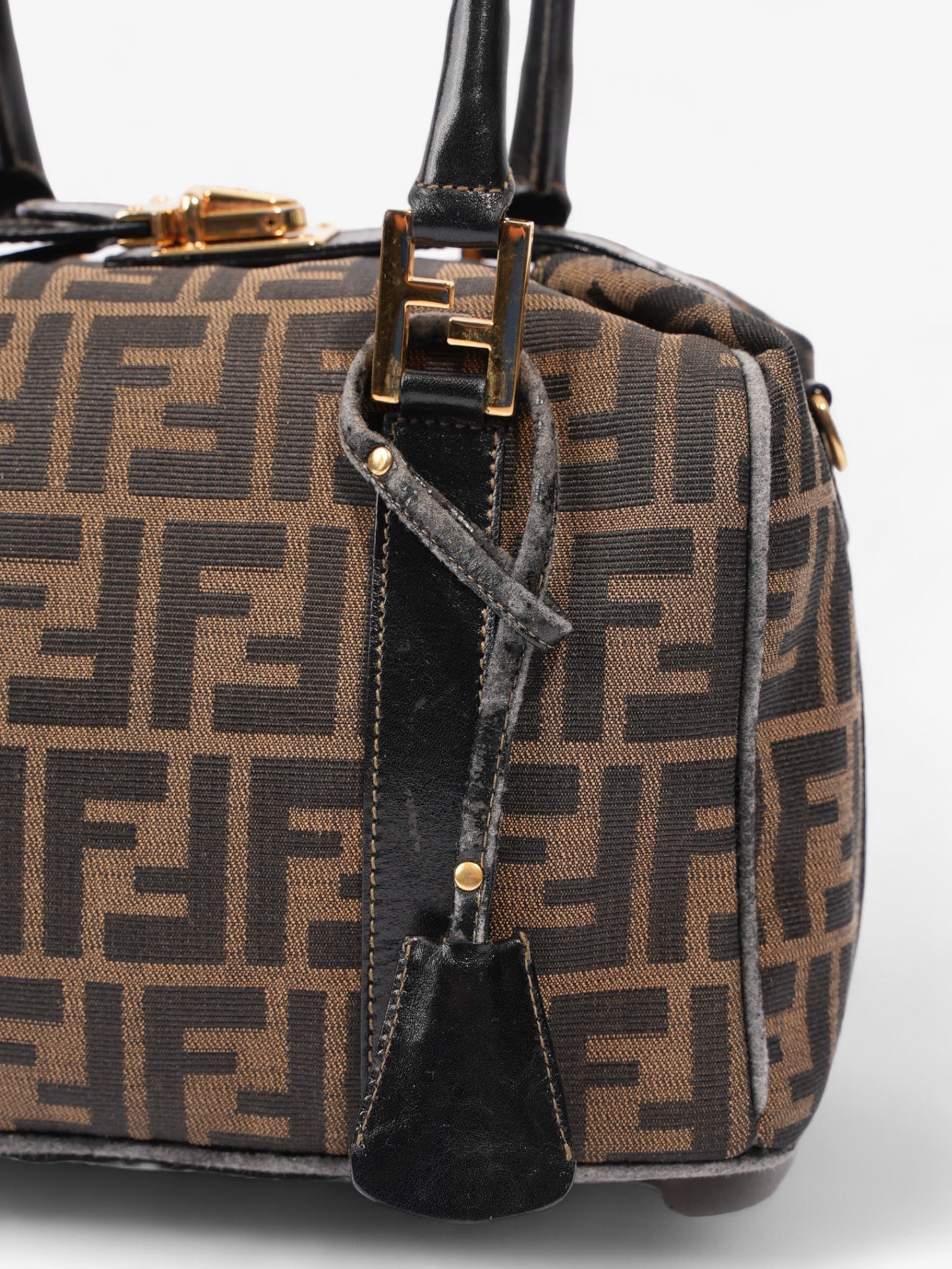 Fendi Two Way Boston Bag Zucca Canvas