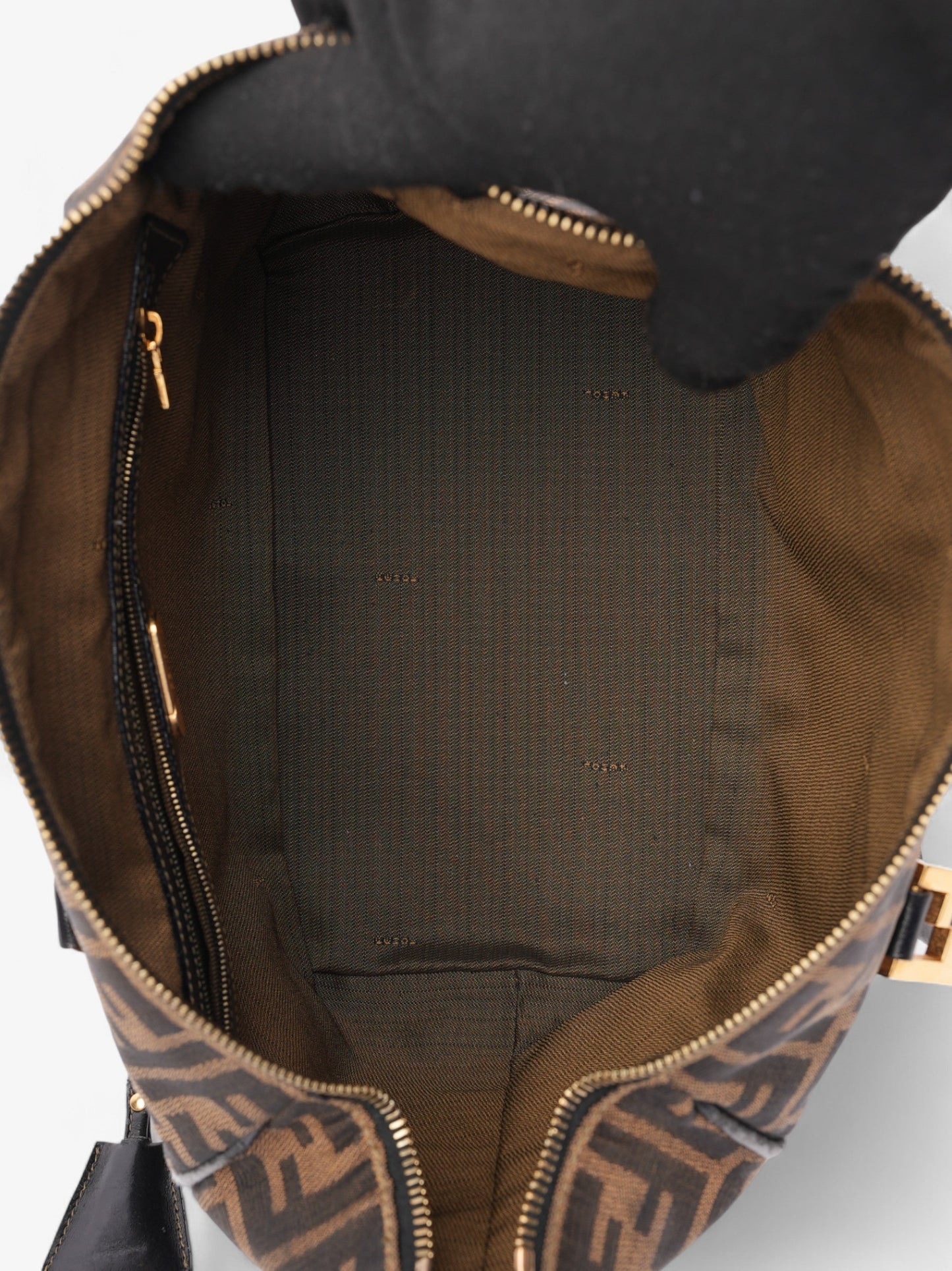 Fendi Two Way Boston Bag Zucca Canvas