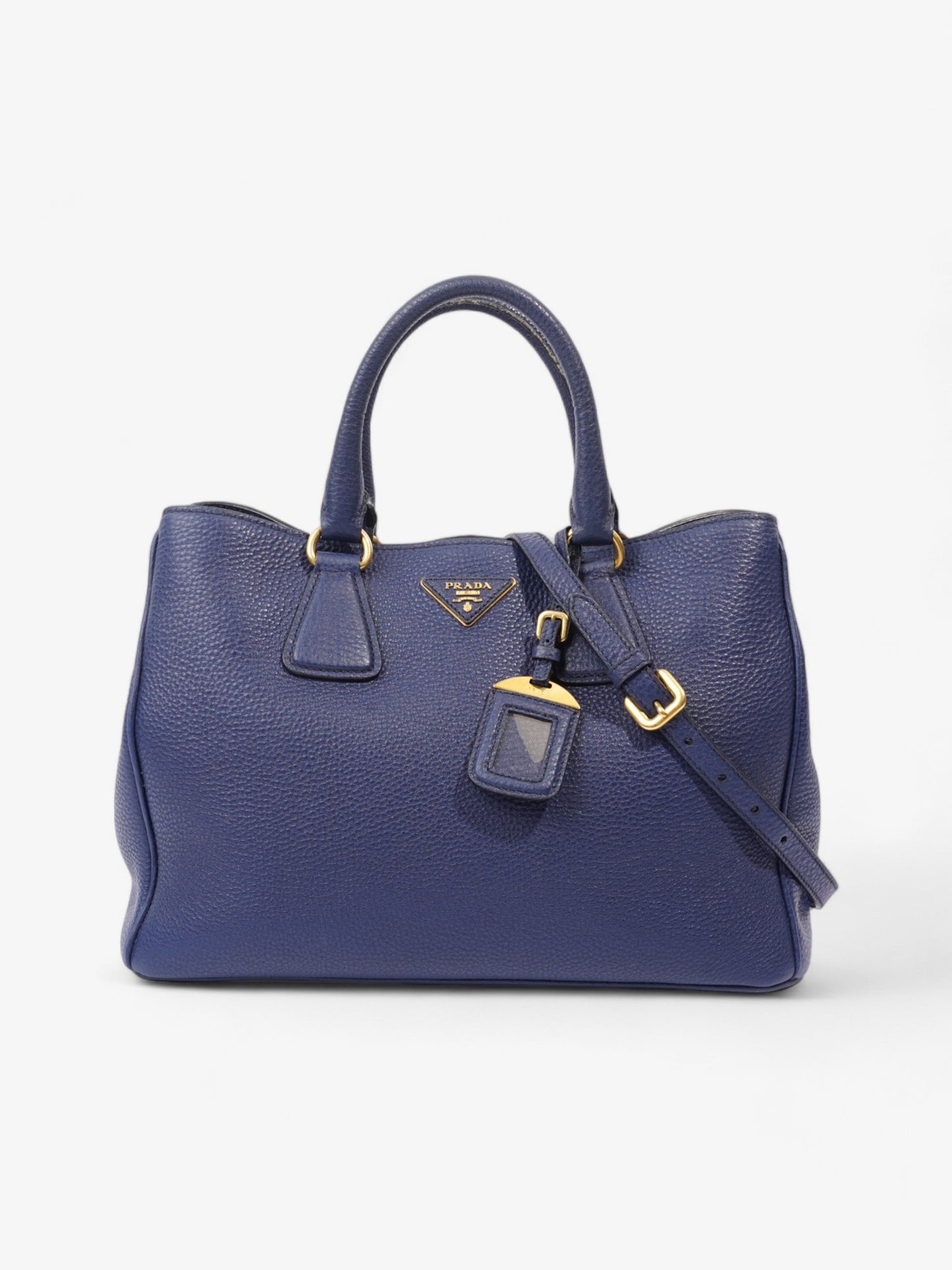 Prada Vitello Daino Blue Saffiano Leather