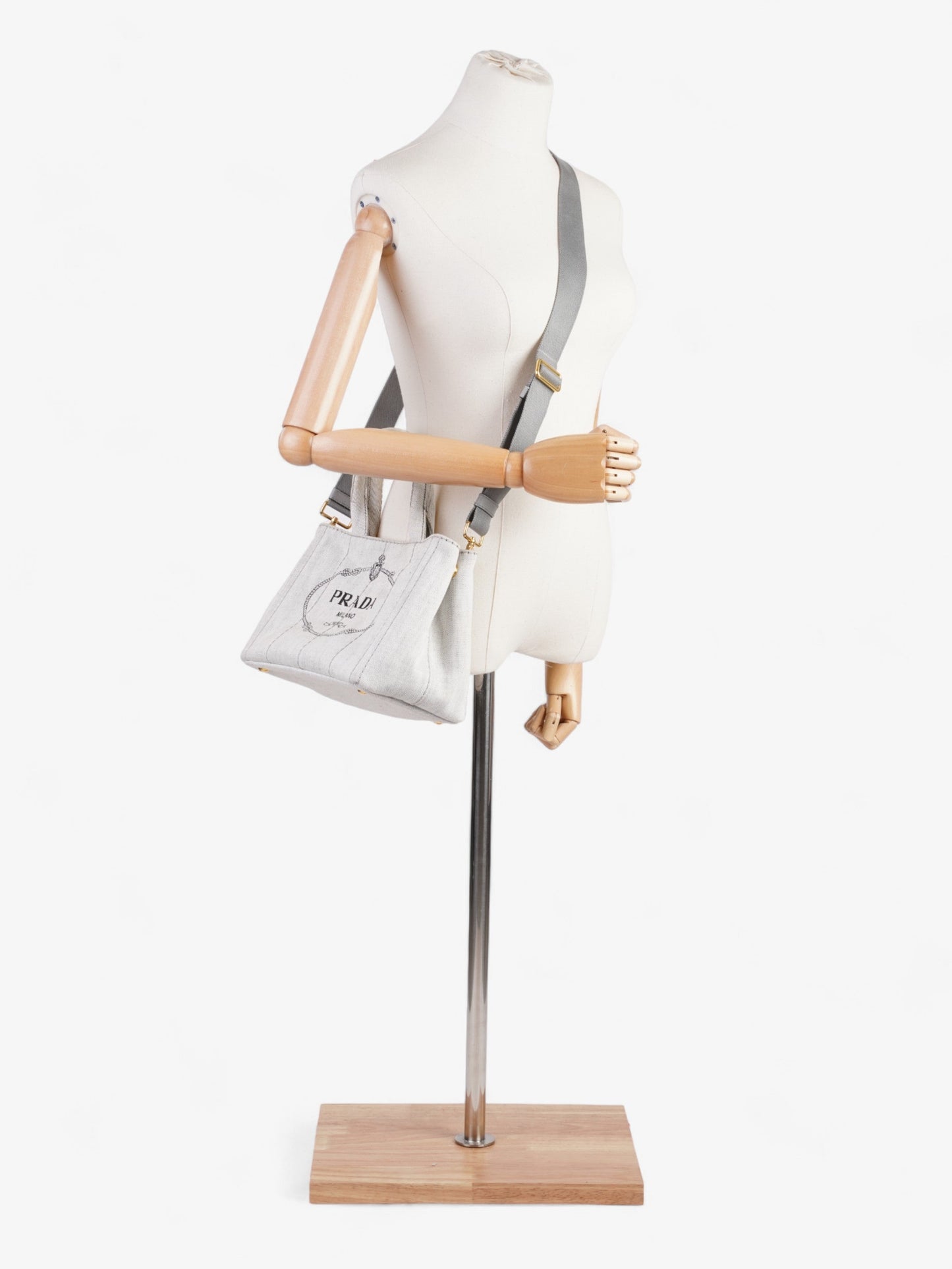 Prada Canapa Tote Grey Denim