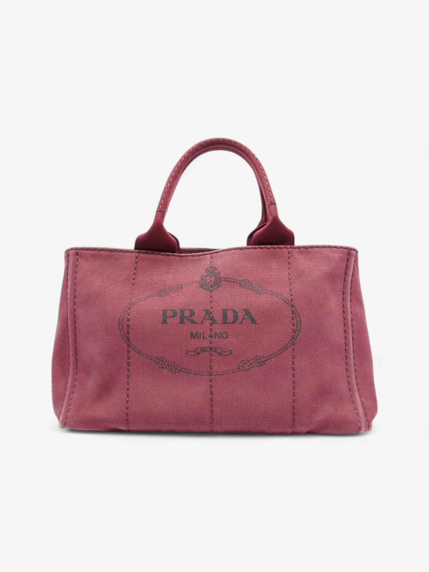 Prada Prada Canapa 2 Way Handbag Bordeaux Cotton