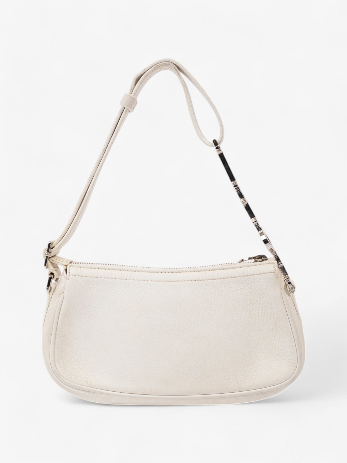 Christian Dior Charms Shoulder Bag White Leather