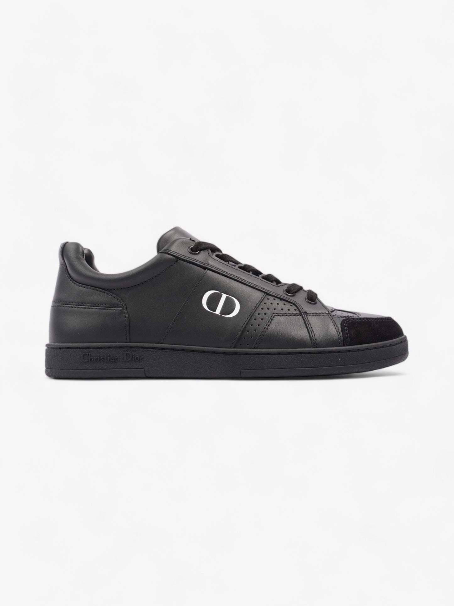 Christian Dior CD Low Top Sneakers Black / White Leather EU 38 UK 5