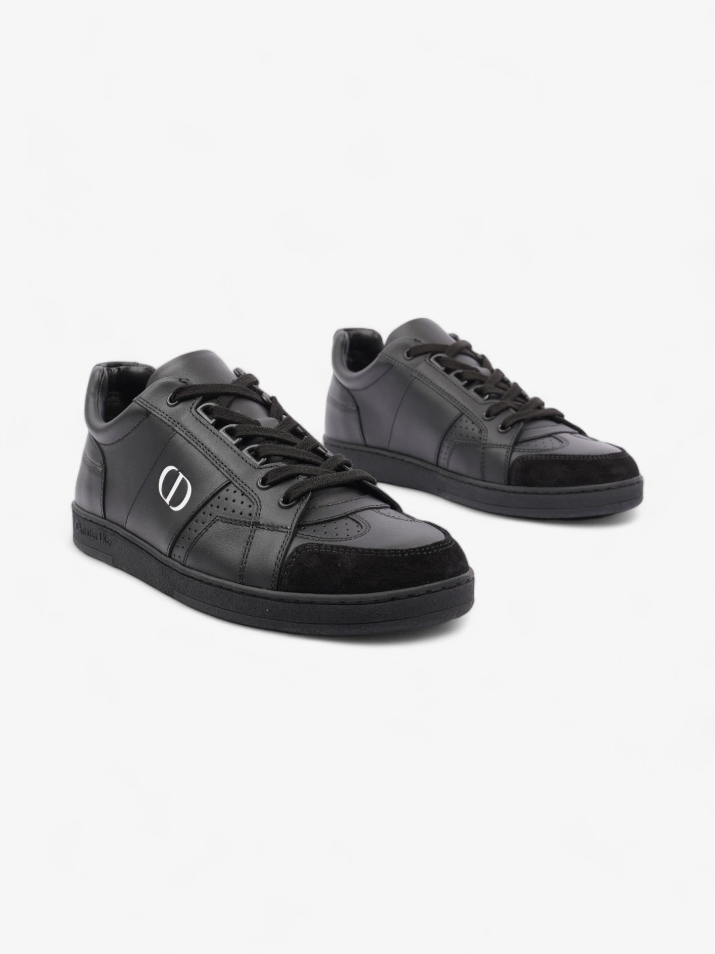 Christian Dior CD Low Top Sneakers Black / White Leather EU 38 UK 5