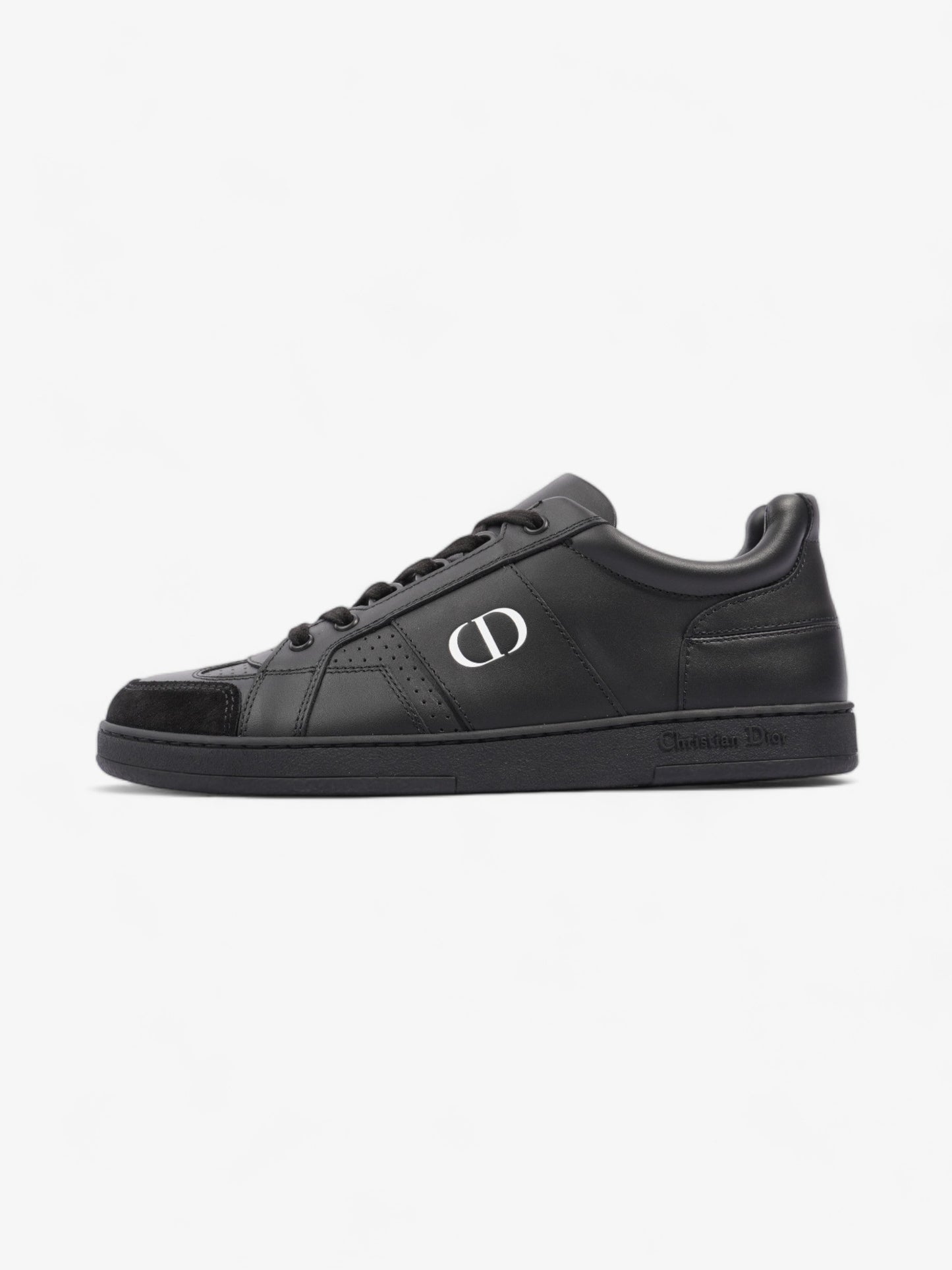 Christian Dior CD Low Top Sneakers Black / White Leather EU 38 UK 5