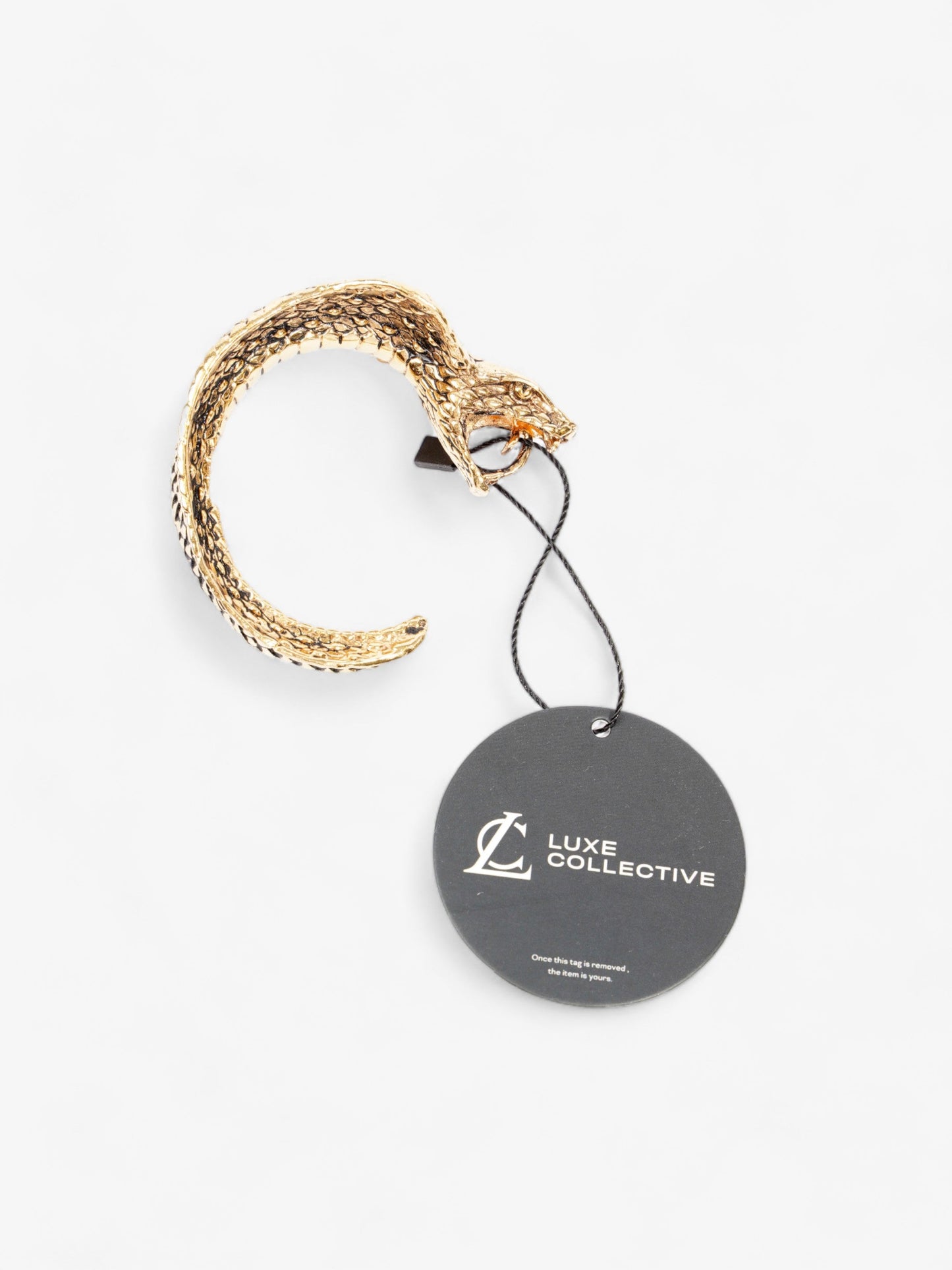 Saint Laurent Anamalier Cobra Cuff Bracelet Gold Brass