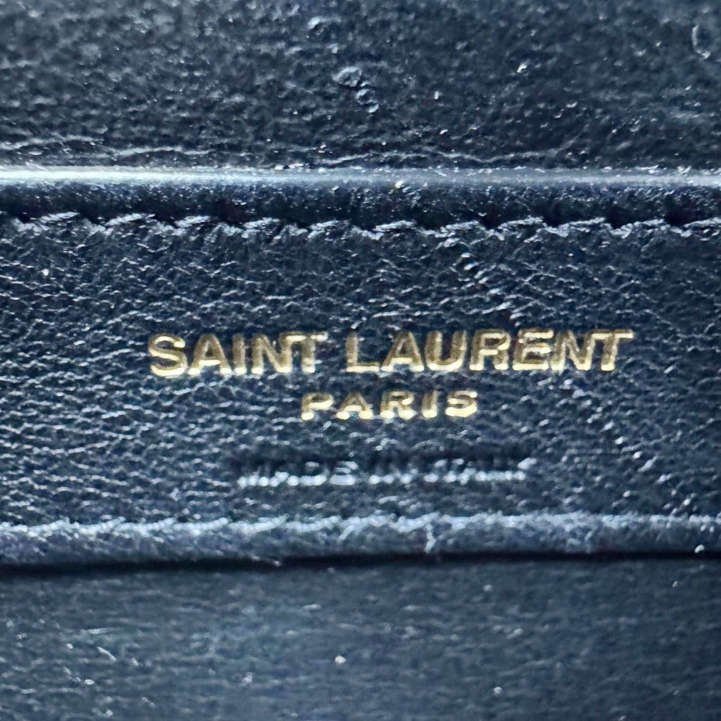 YVES SAINT LAURENT Kate Grain De Poudre Leather Chain Crossbody Bag Black