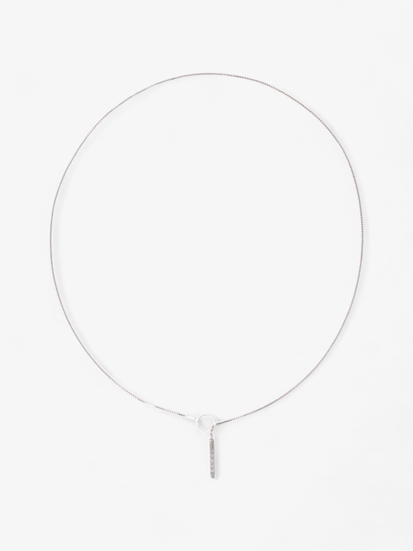 Gucci Logo Drop Necklace White Gold White Gold