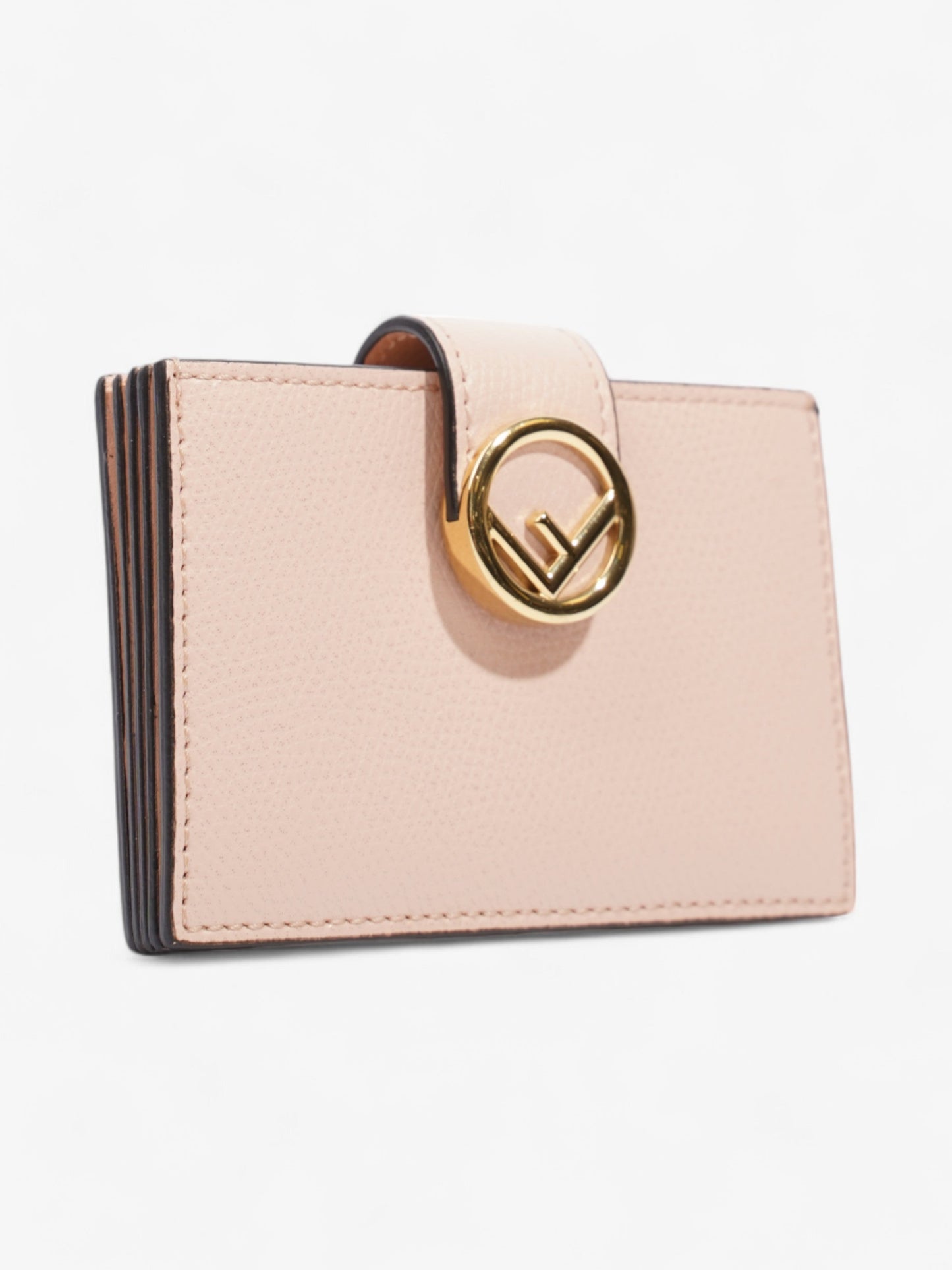 Fendi F is Fendi Card Holder Light Pink / Gold Leather