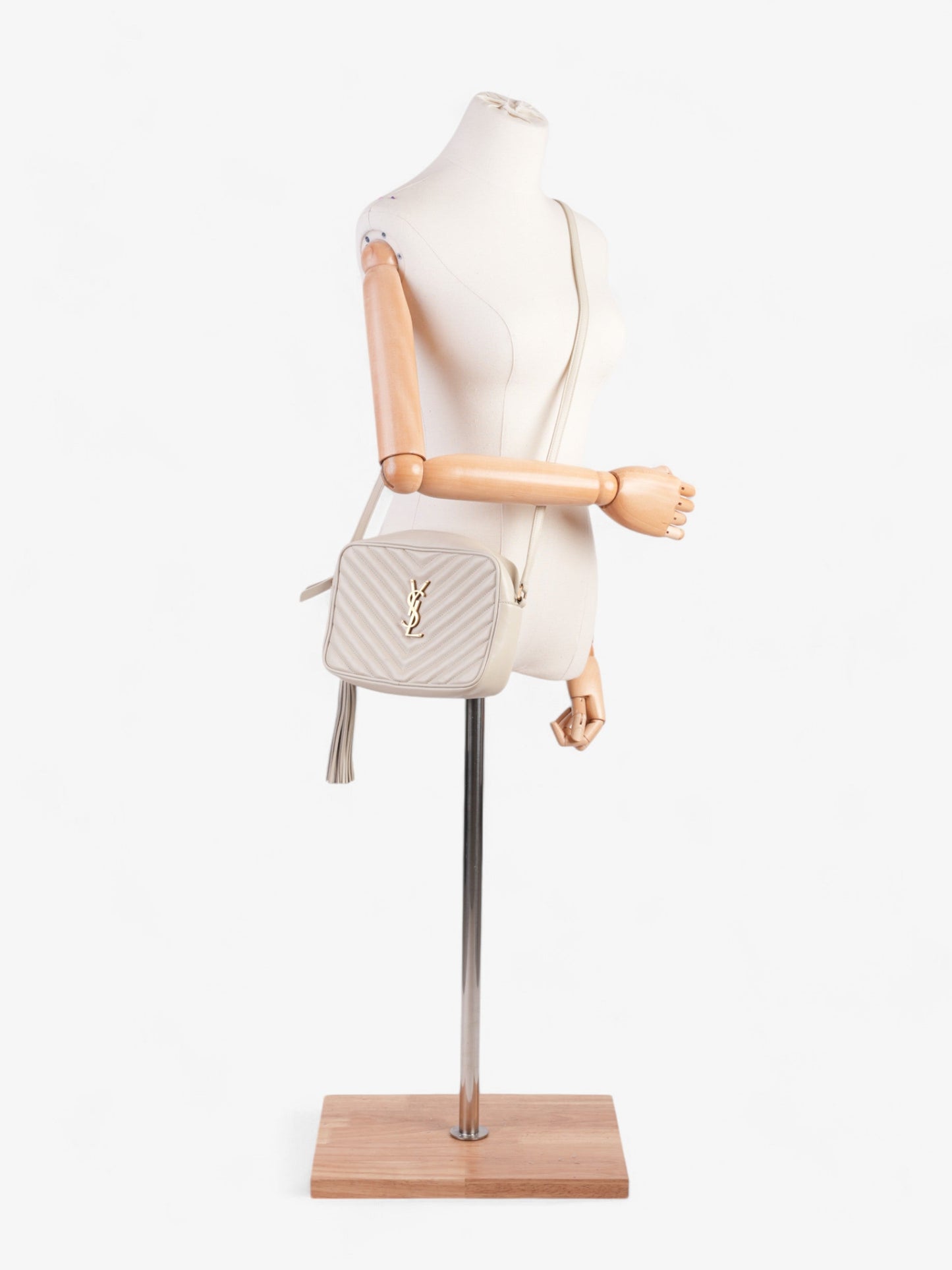 Saint Laurent Lou Camera Bag Cream Matelasse Leather Medium