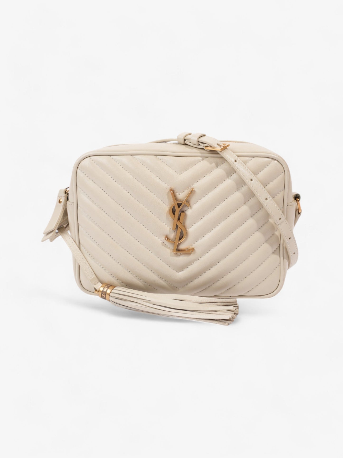 Saint Laurent Lou Camera Bag Cream Matelasse Leather Medium