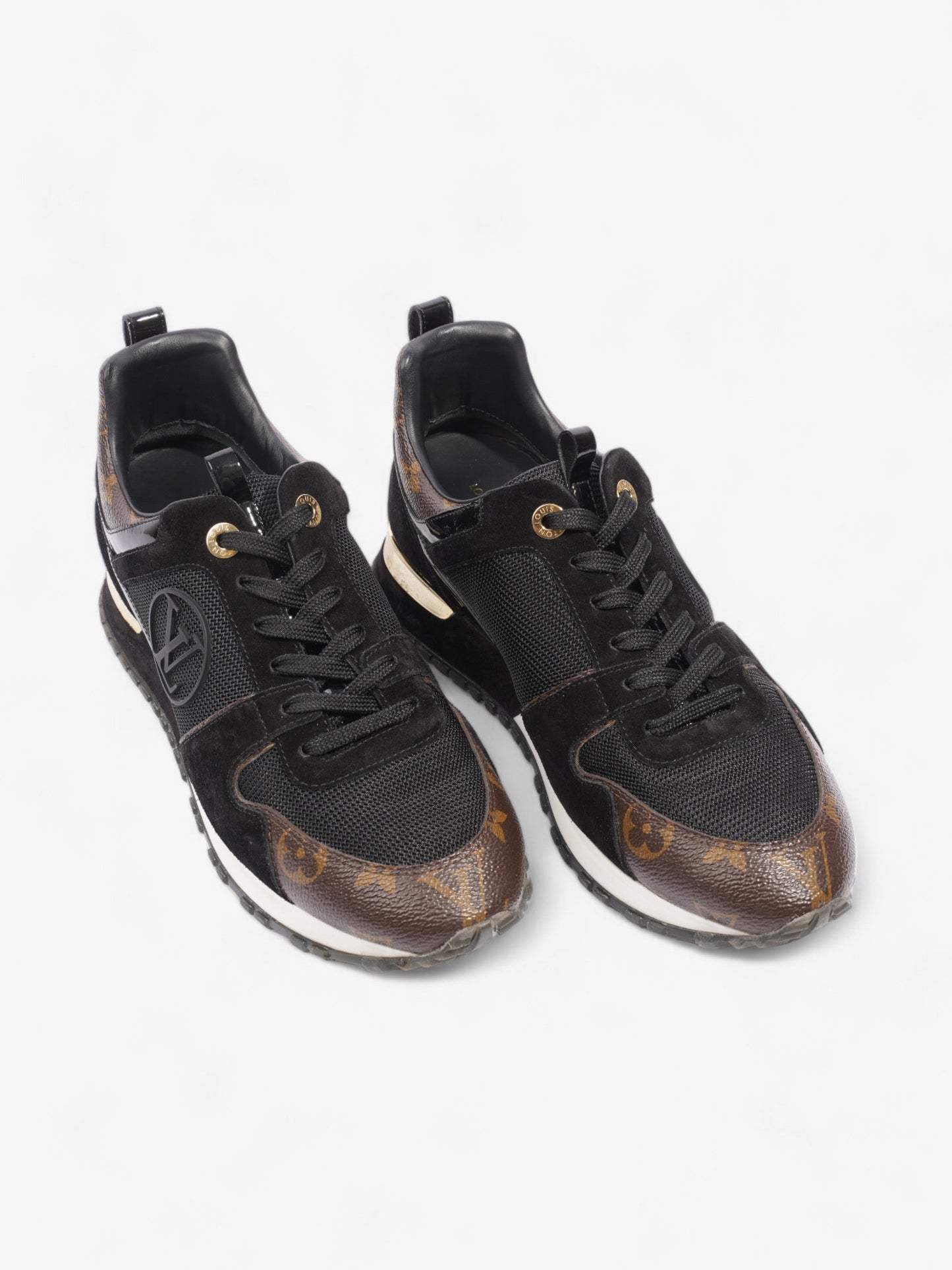 Louis Vuitton Run Away Sneakers Black / Monogram Suede EU 39 UK 6