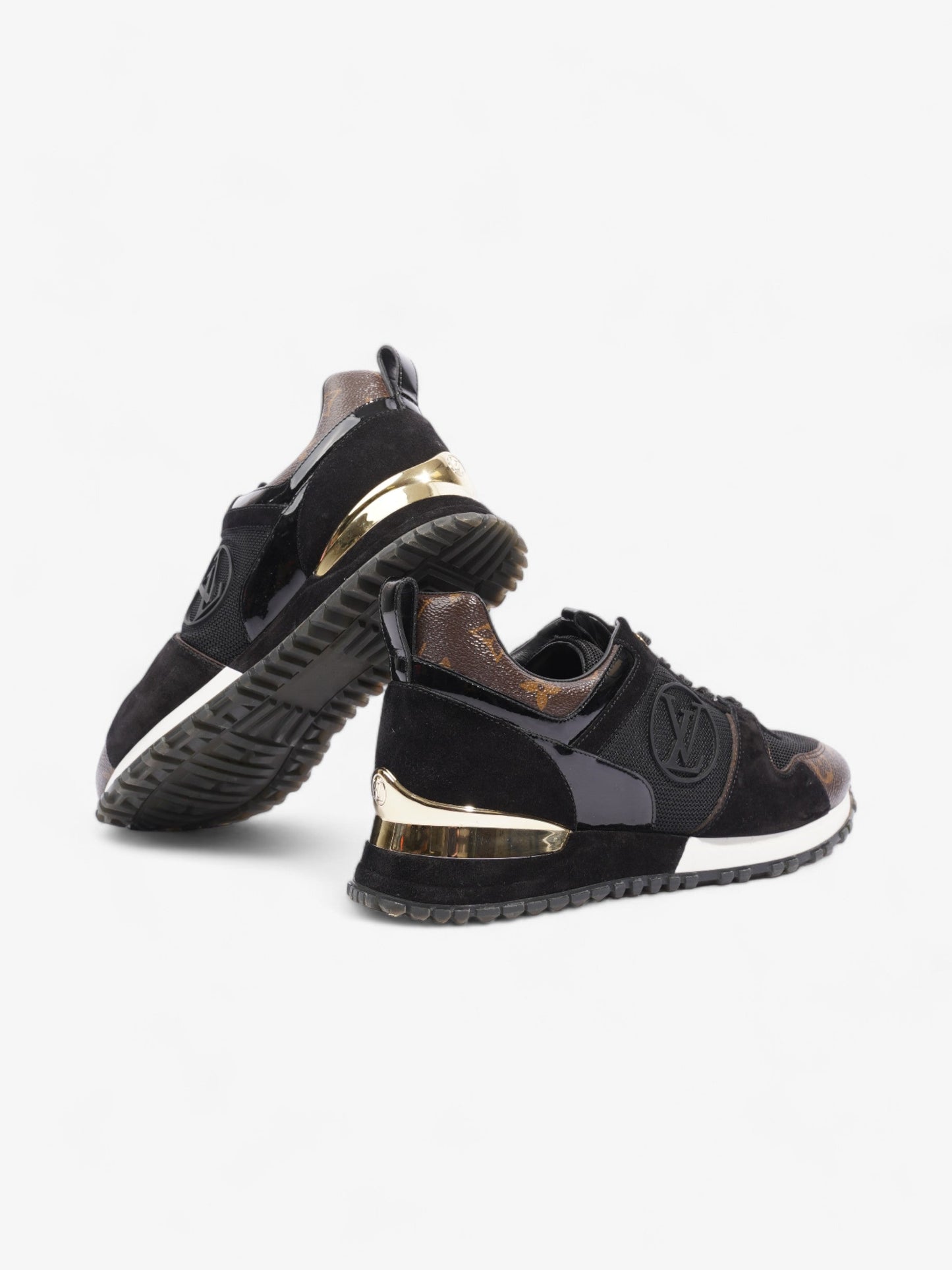 Louis Vuitton Run Away Sneakers Black / Monogram Suede EU 39 UK 6