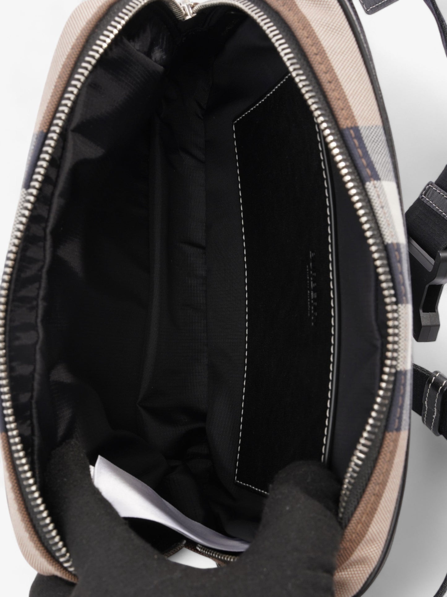 Burberry Double Zip Belt Bag Dark Birch Brown Cotton