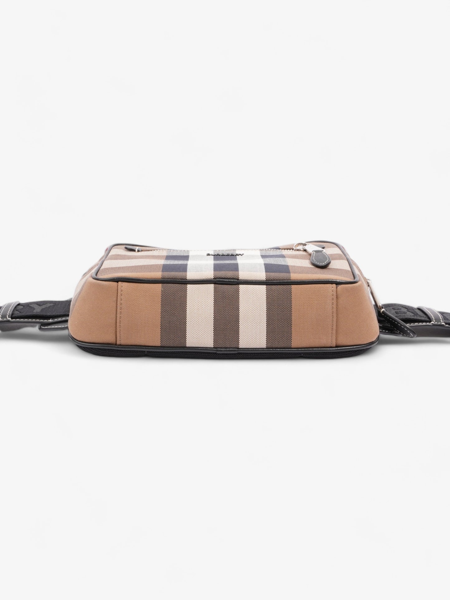 Burberry Double Zip Belt Bag Dark Birch Brown Cotton