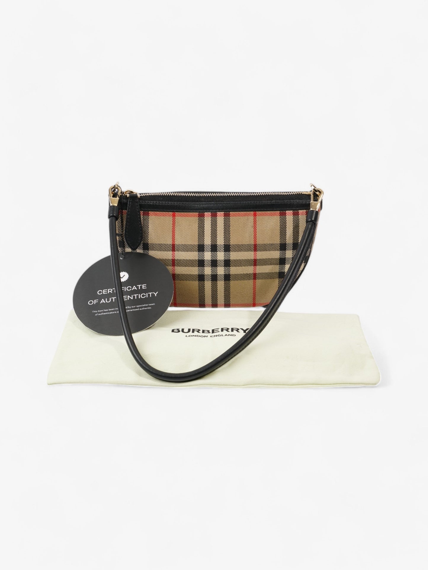 Burberry Check Shoulder Bag Vintage Check / Black Cotton