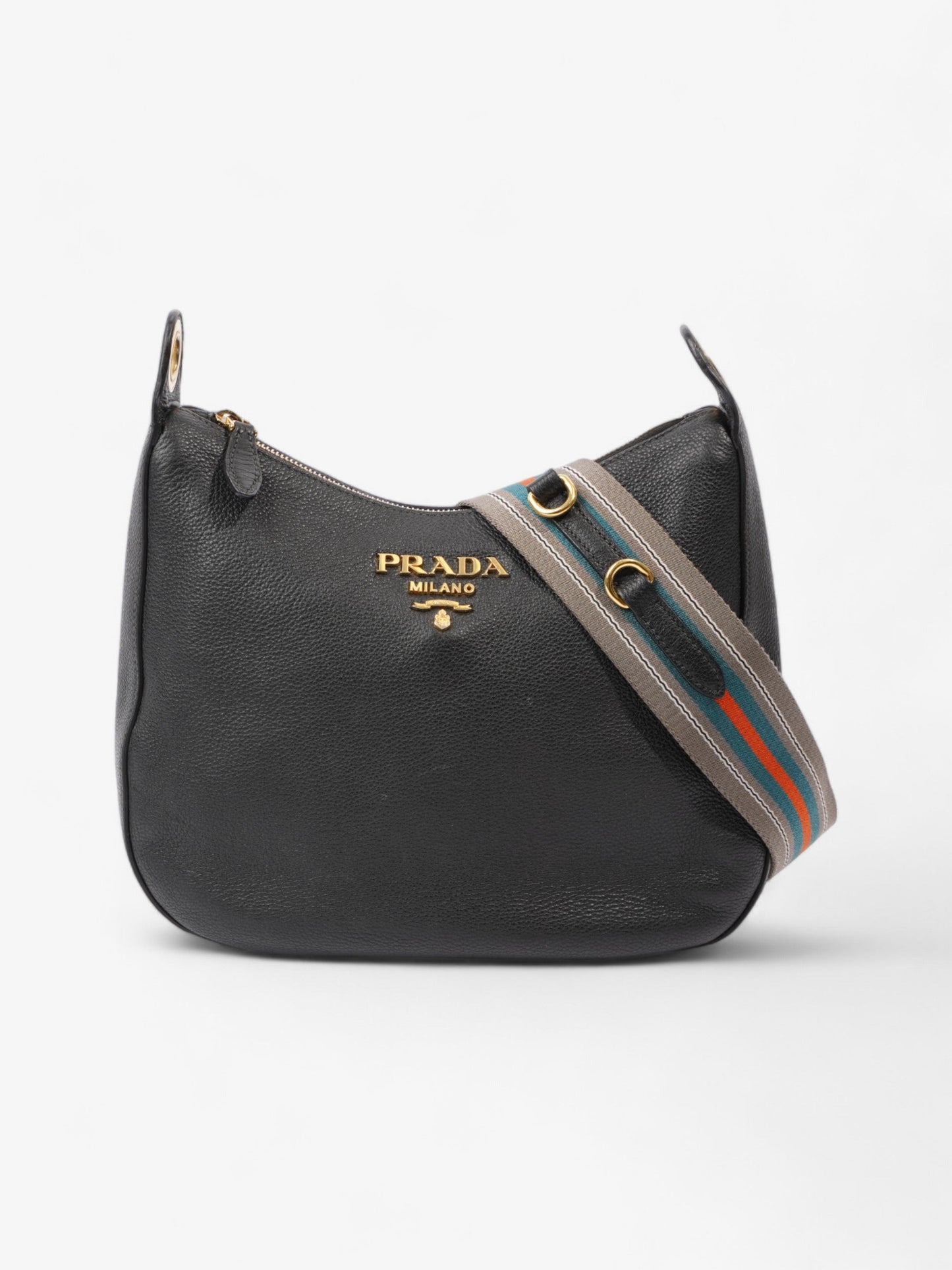 Prada Vitello Phenix Black Leather Medium