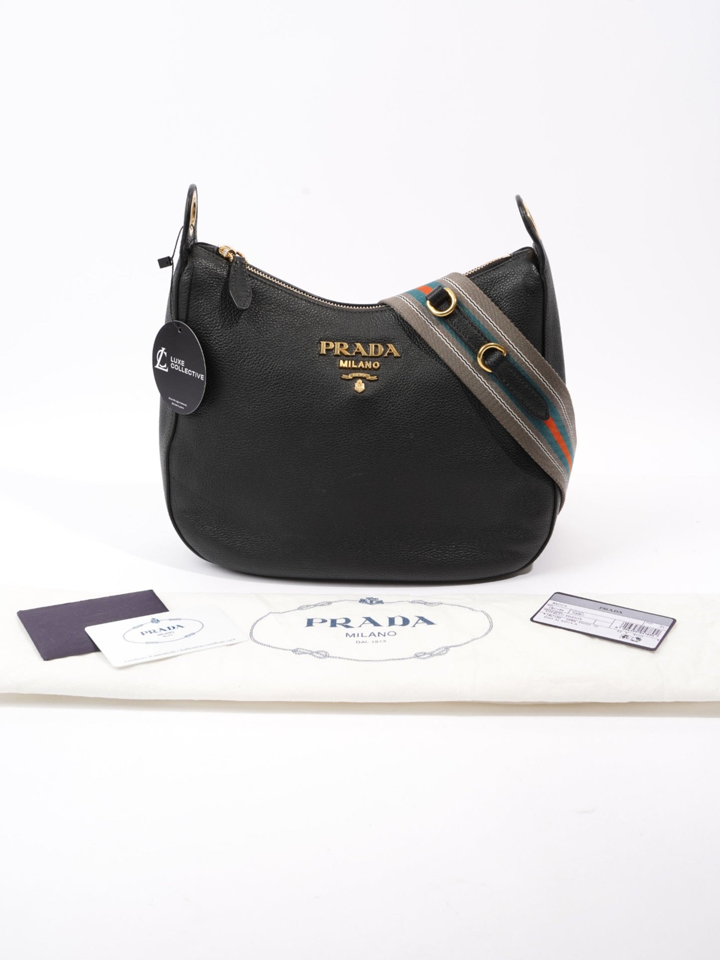 Prada Vitello Phenix Black Leather Medium